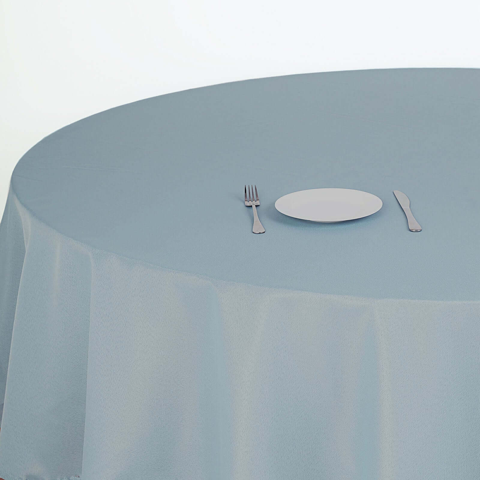 Polyester 108 Round Tablecloth Dusty Blue - Wrinkle-Resistant Table Cover