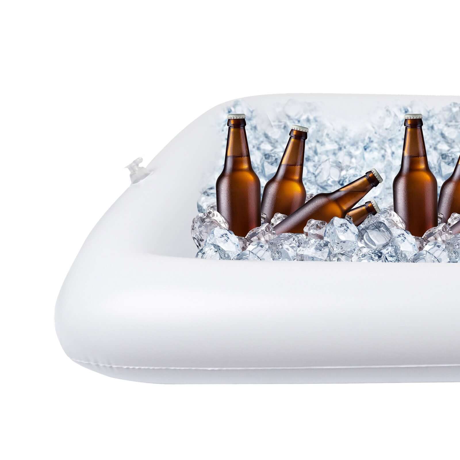 2-Pack Inflatable Ice Coolers with Drain Plug - Buffet Serving Bars for Pool Parties and BBQs 50x24