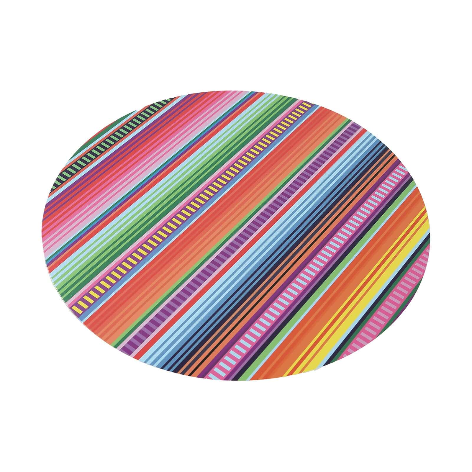 10-Pack Disposable Table Placemats with Multicolor Mexican Serape Fiesta Striped Print - 300GSM Festive Paper Placemats for Cinco de Mayo & Mexican-Themed Events 13