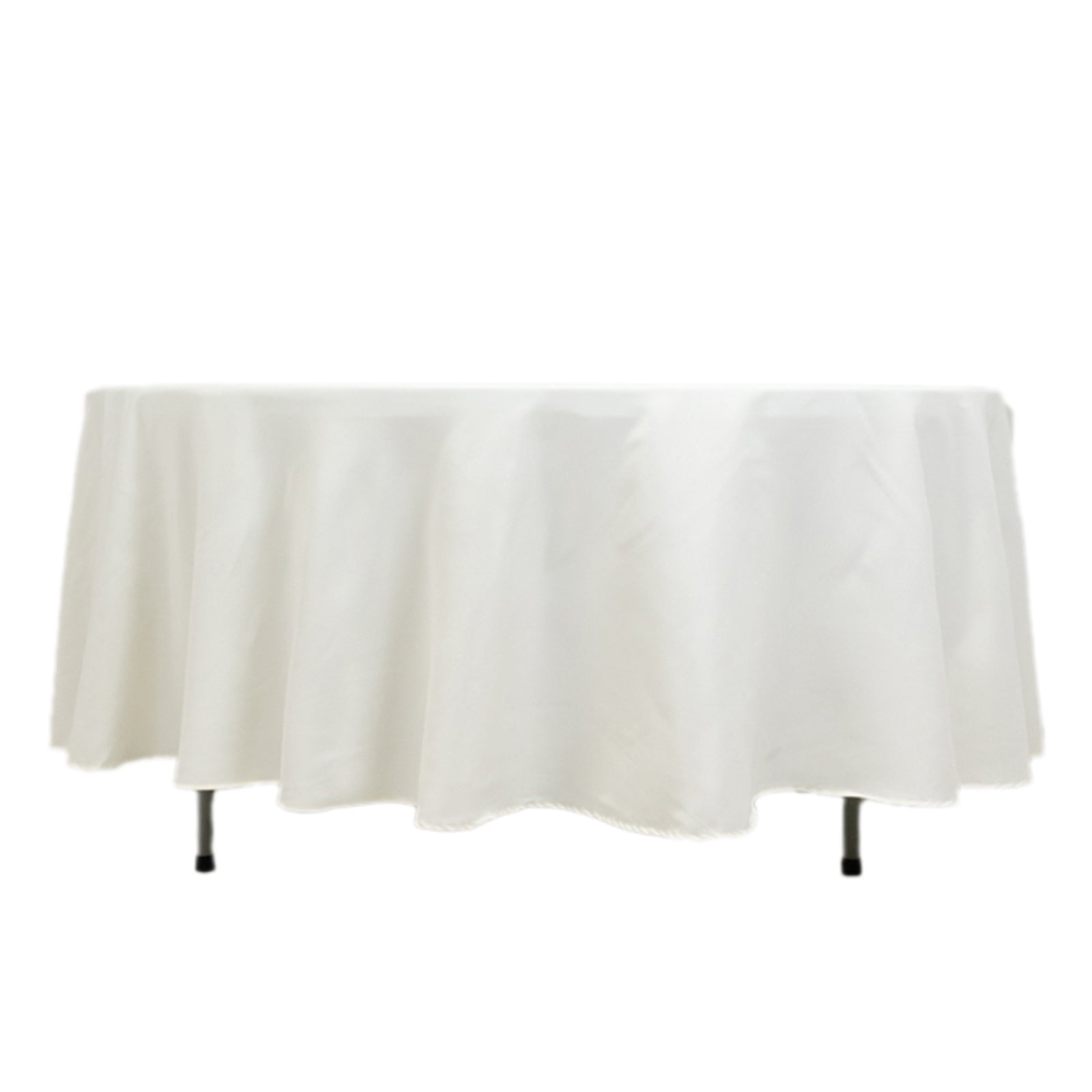 Fire Retardant Premium Polyester 108 Round Tablecloth Ivory - High-Performance Table Cover