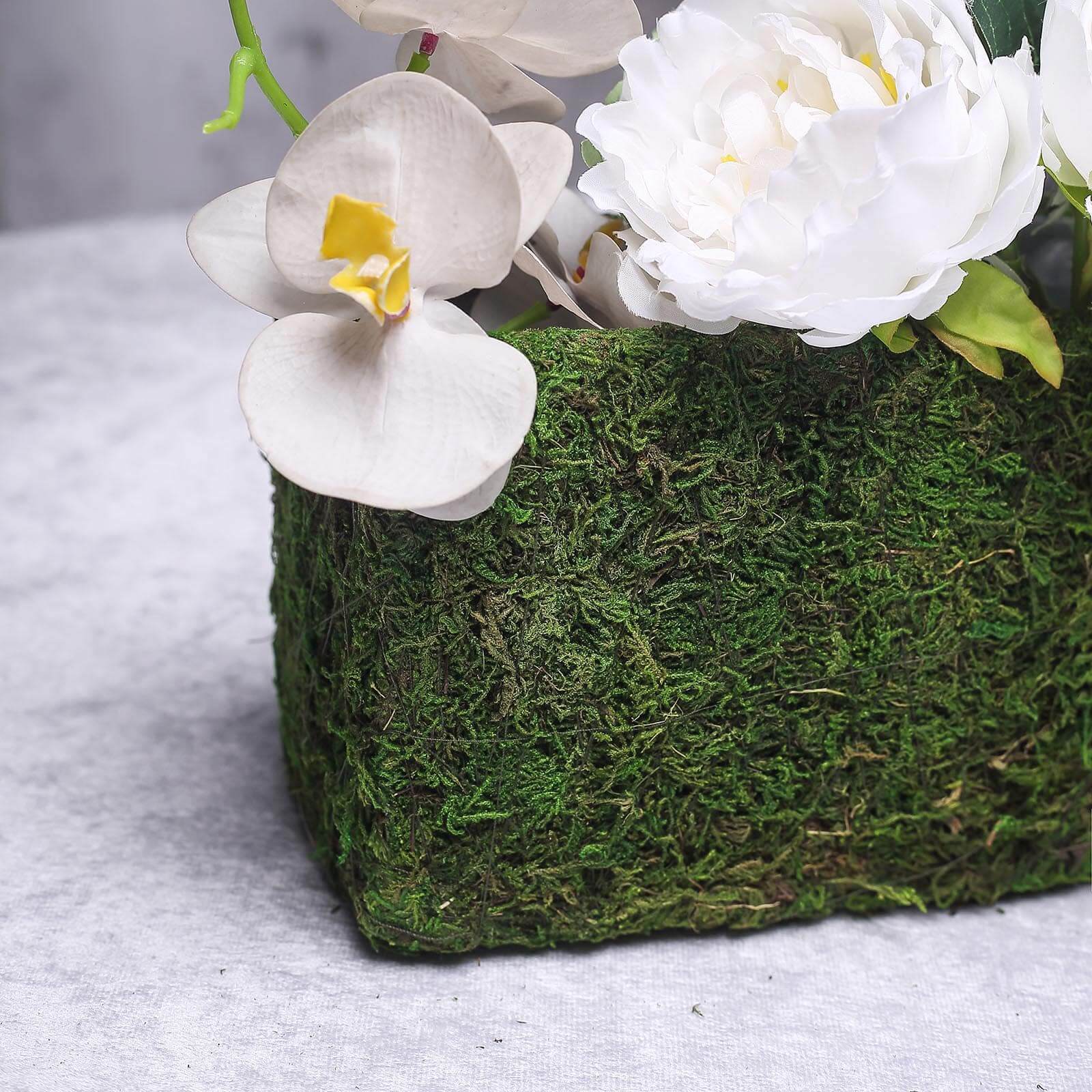 Metal Planter Box Rectangle with Inner Lining Green Preserved Moss - Rustic Flower Basket Decor 23