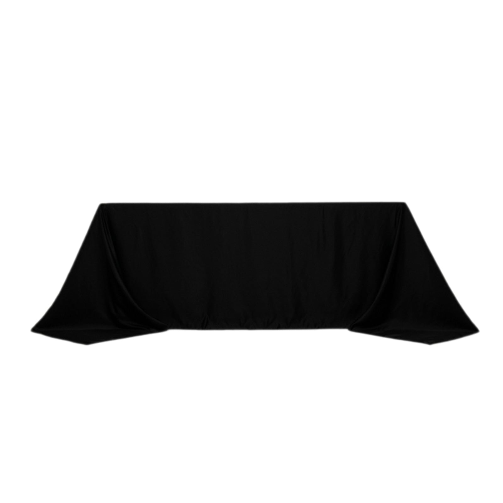 Lamour Satin 90x132 Rectangle Tablecloth Black - Soft & Silk-Like Seamless Table Cover for Weddings & Parties