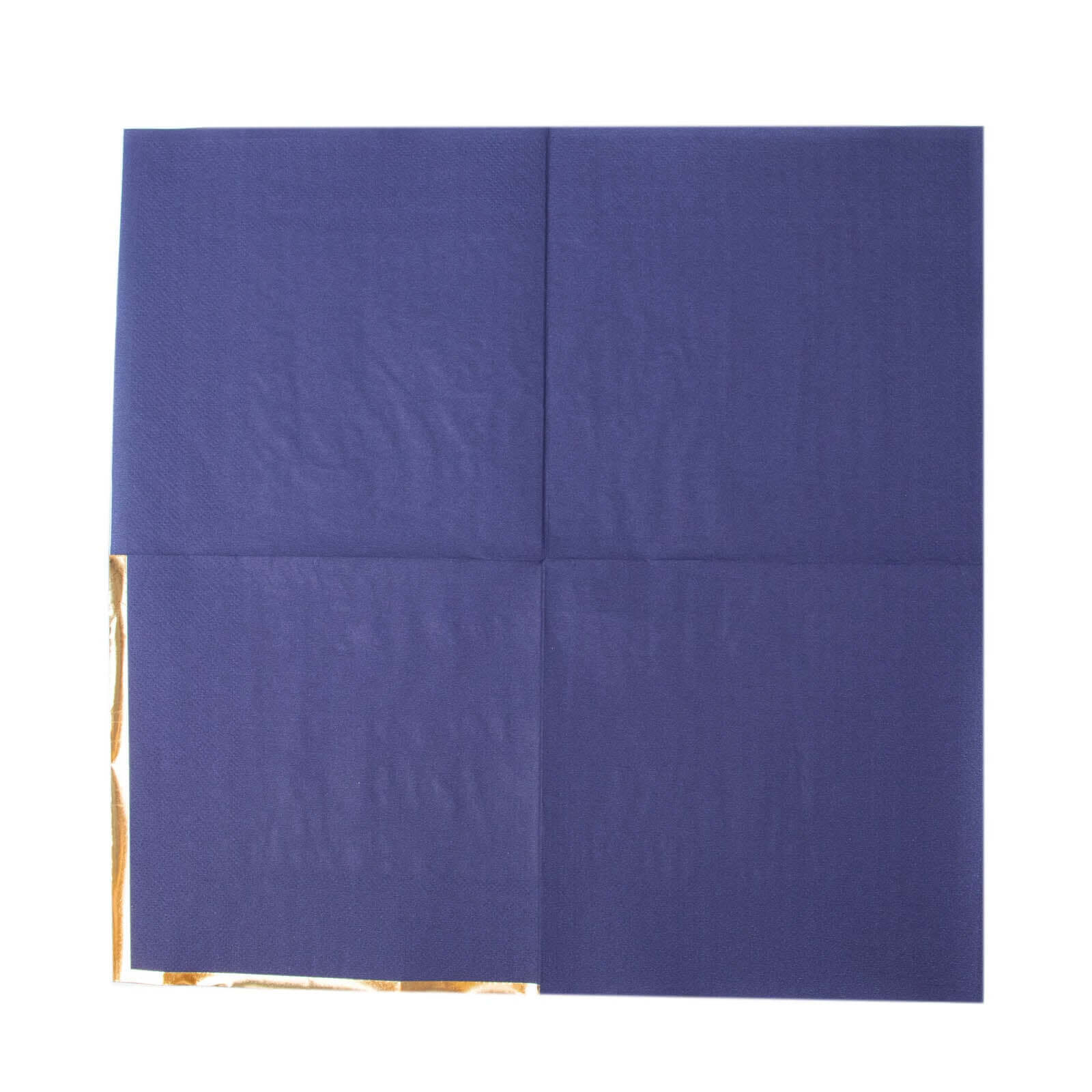 50-Pack Paper Beverage Napkins with Gold Foil Edge Navy Blue - Disposable 2 Ply Cocktail Napkins for Events 6.5x6.5