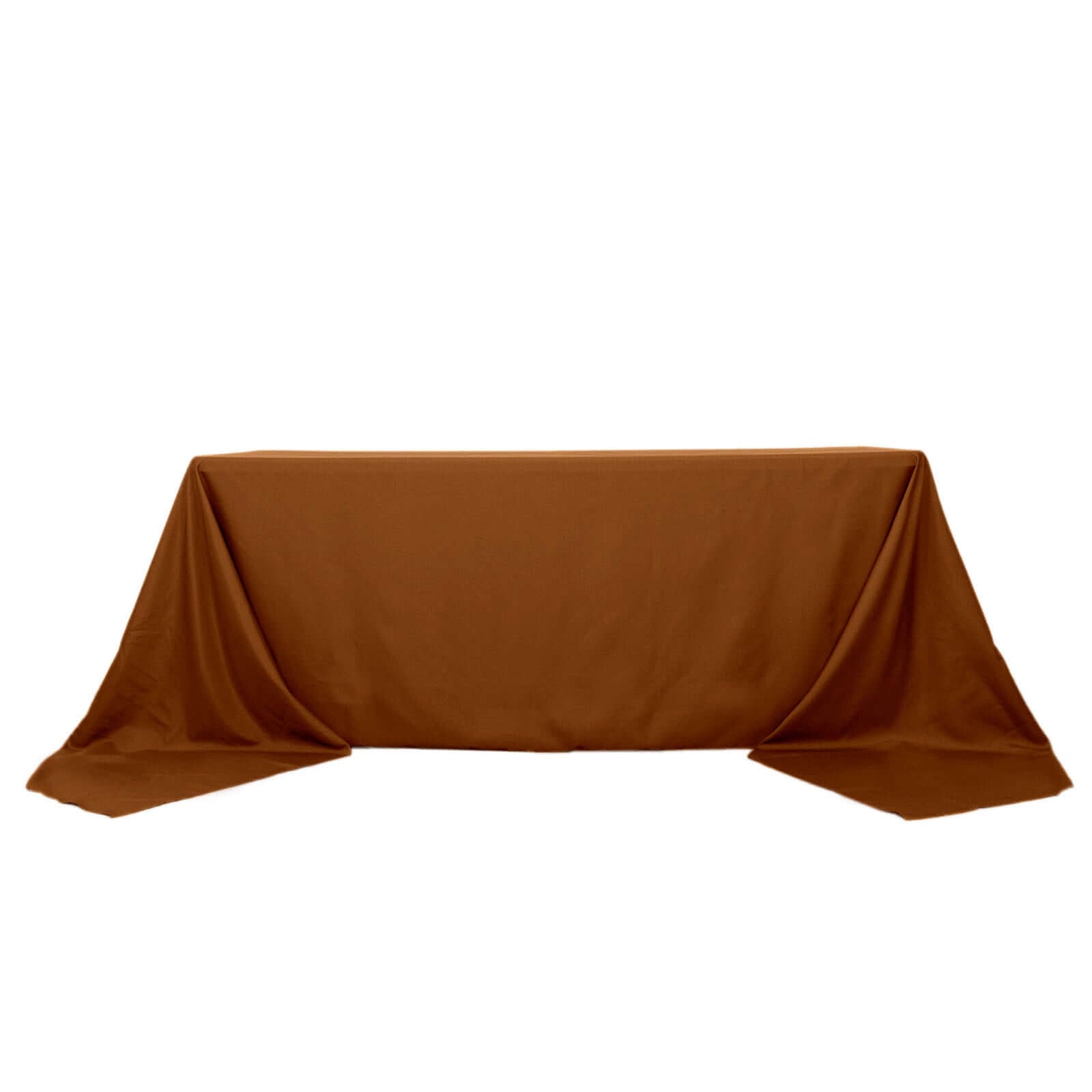 Polyester 90x156 Rectangle Tablecloth Cinnamon Brown - Seamless Wrinkle-Resistant Table Cover