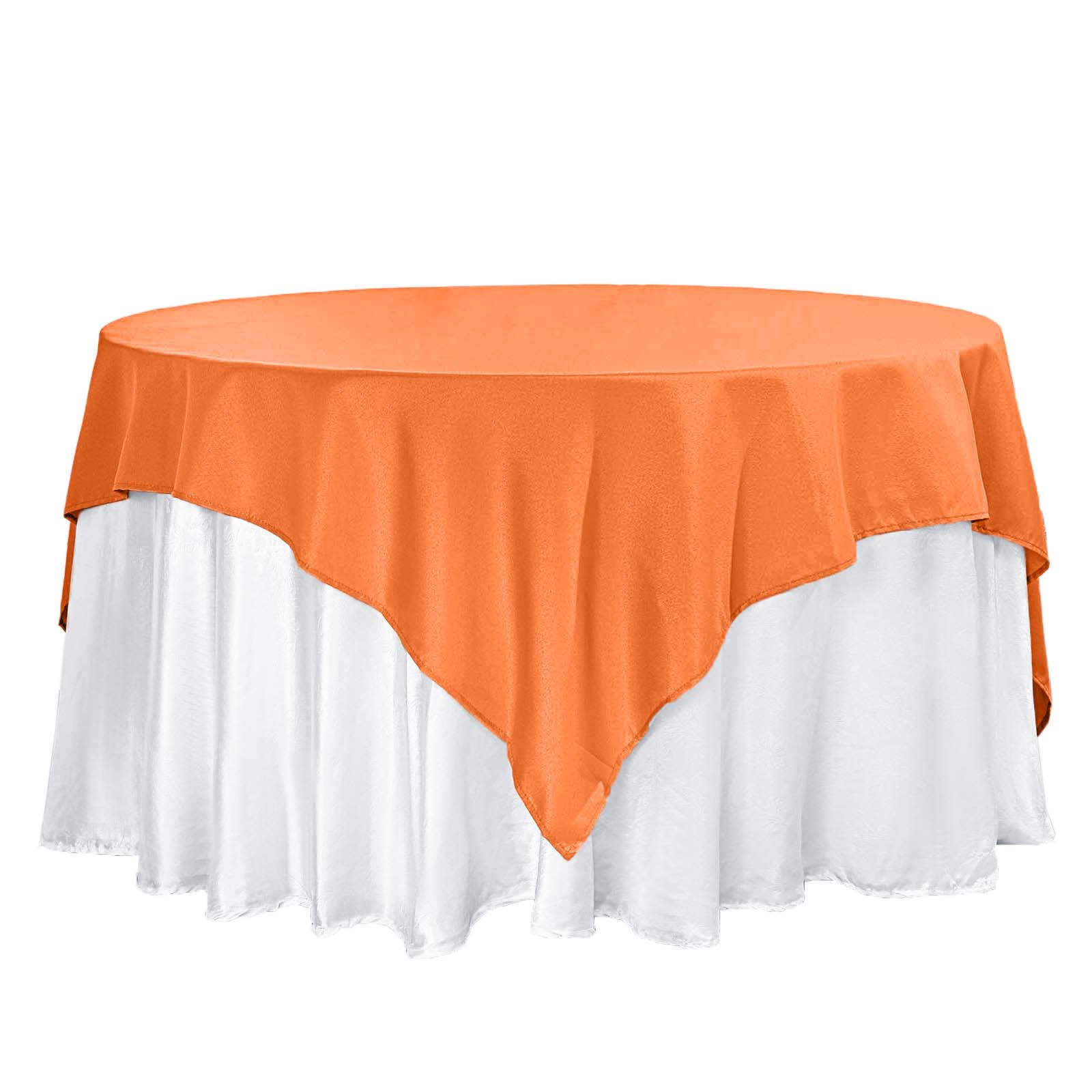 Polyester 70x70 Table Overlay Square Tablecloth Orange - Wrinkle-Resistant & Durable Table Cover