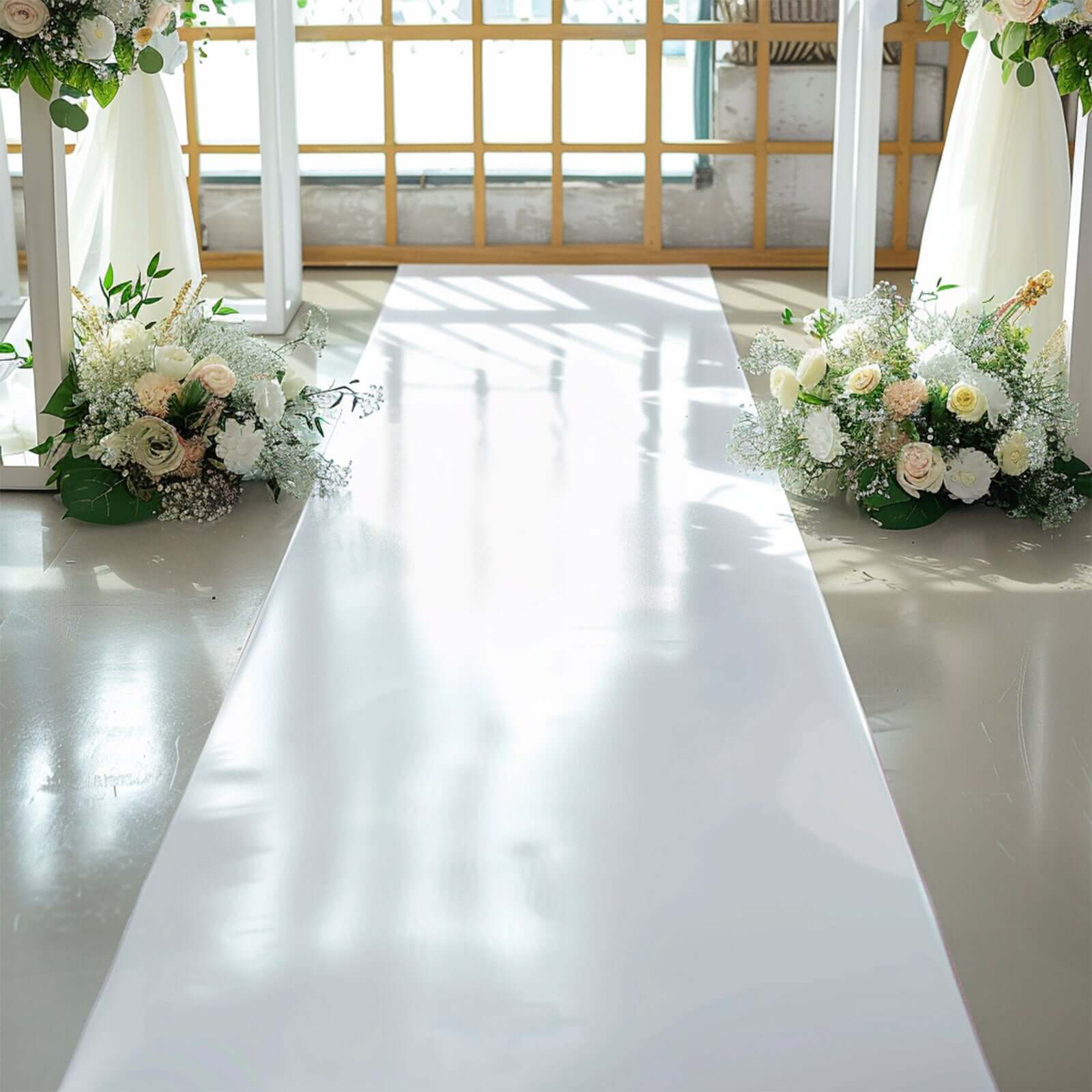 40x100ft White PVC Aisle Runner