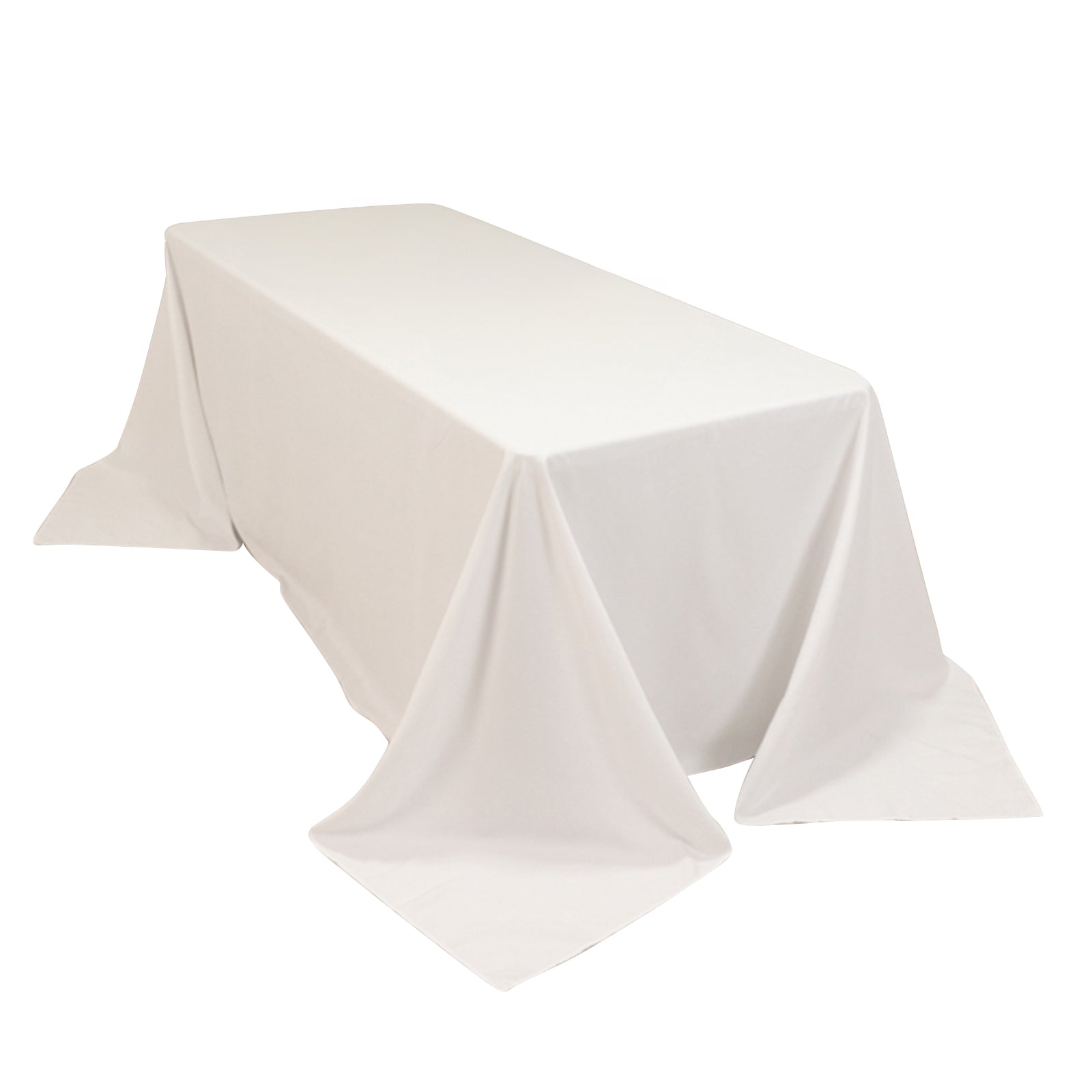 Cotton Blend 90x132 Rectangle Tablecloth White - Seamless Wrinkle-Resistant Design for Classy Occasions