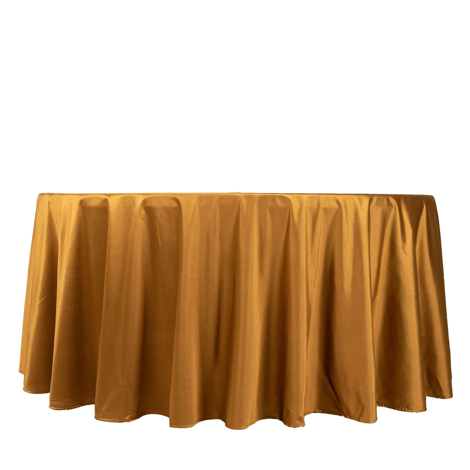 Premium Scuba Round 120 Tablecloth Shimmering Gold - Wrinkle Free, Stain Resistant & Seamless Table Cover for Weddings and Parties