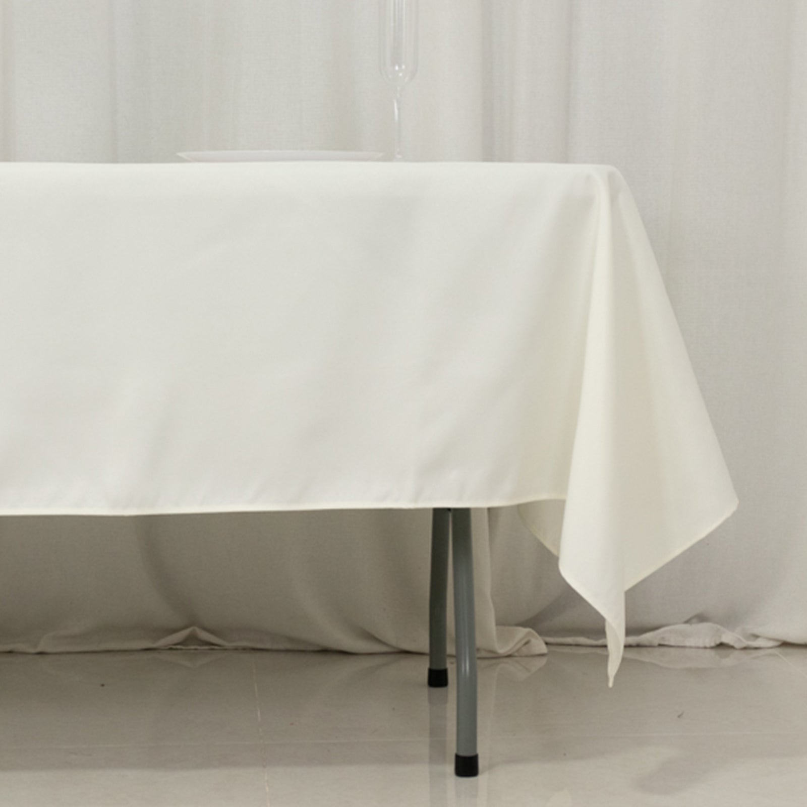 Fire Retardant Premium Polyester 60x102 Rectangular Tablecloth Ivory - High-Performance Table Cover