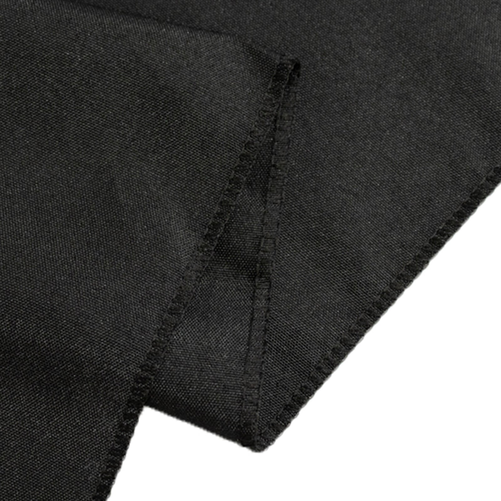 Fitted Polyester 72x24x42 Rectangle Tablecloth Black - Secure Fit for Elevated Tables