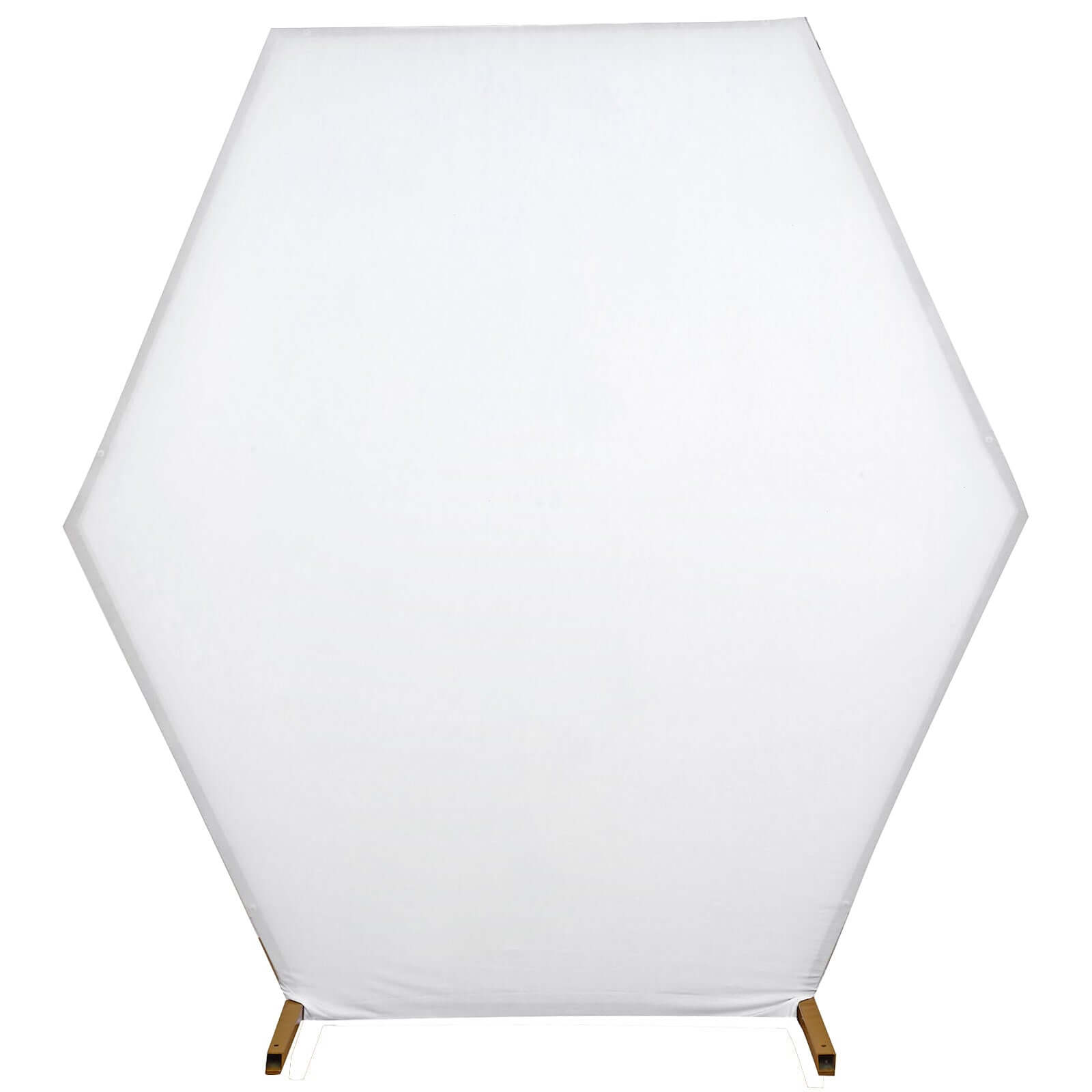 8ftx7ft White 2-Sided Spandex Fit Hexagon Wedding Arbor Backdrop Cover