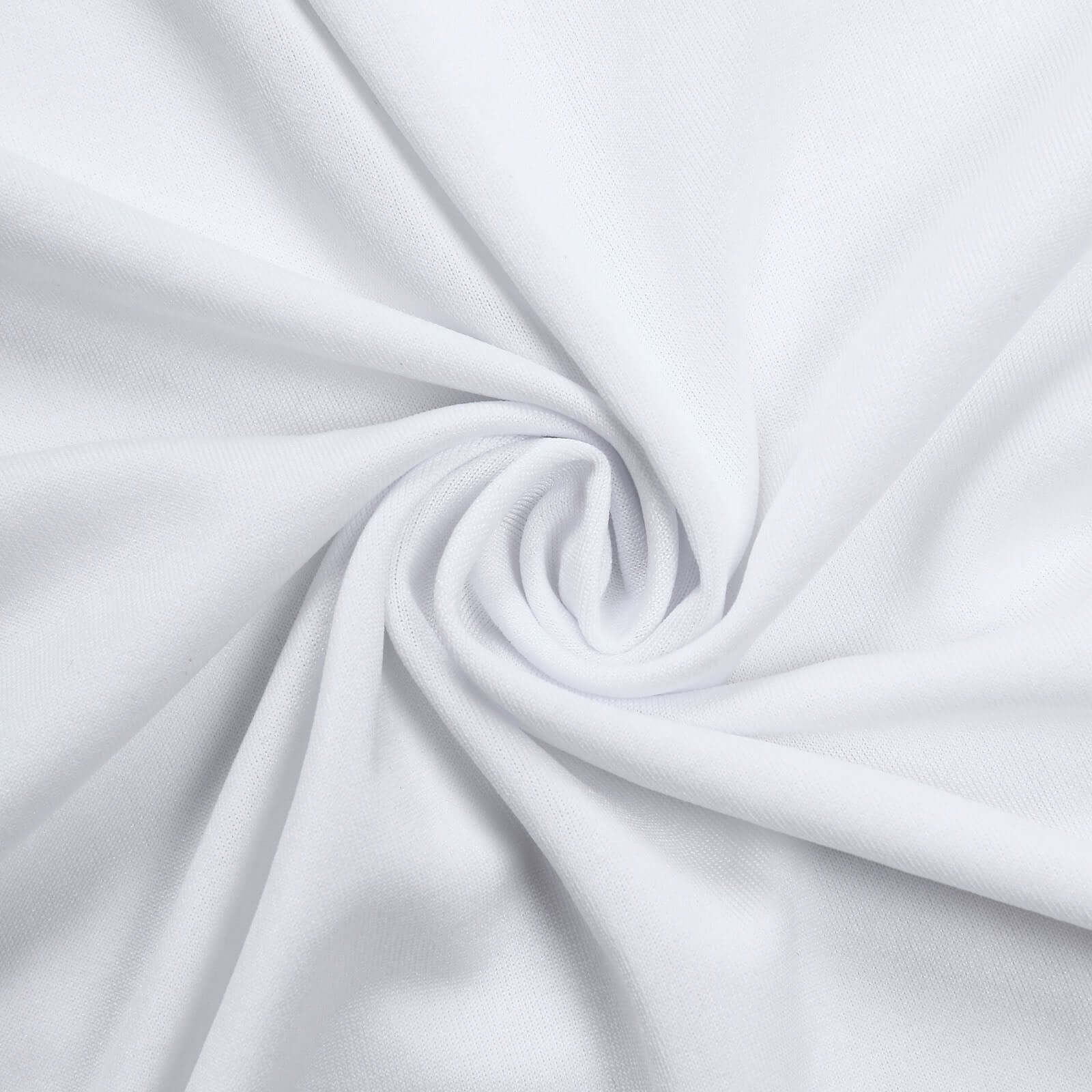 7.5ft White Round Spandex Fit Party Backdrop Stand Cover