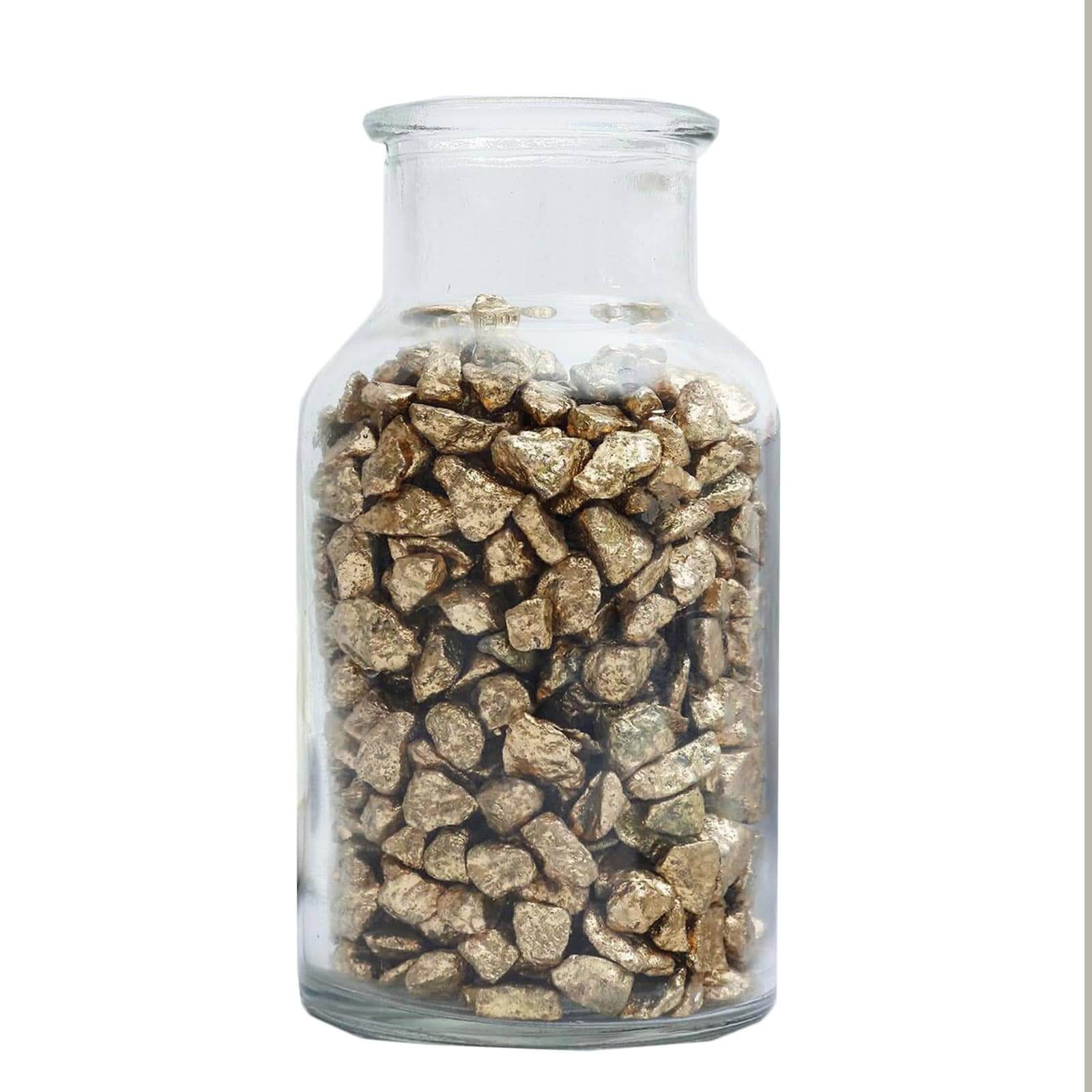 Polished Decorative Stones Metallic Gold - Ideal Vase Fillers, Landscaping, and Aquarium Use 2Lb