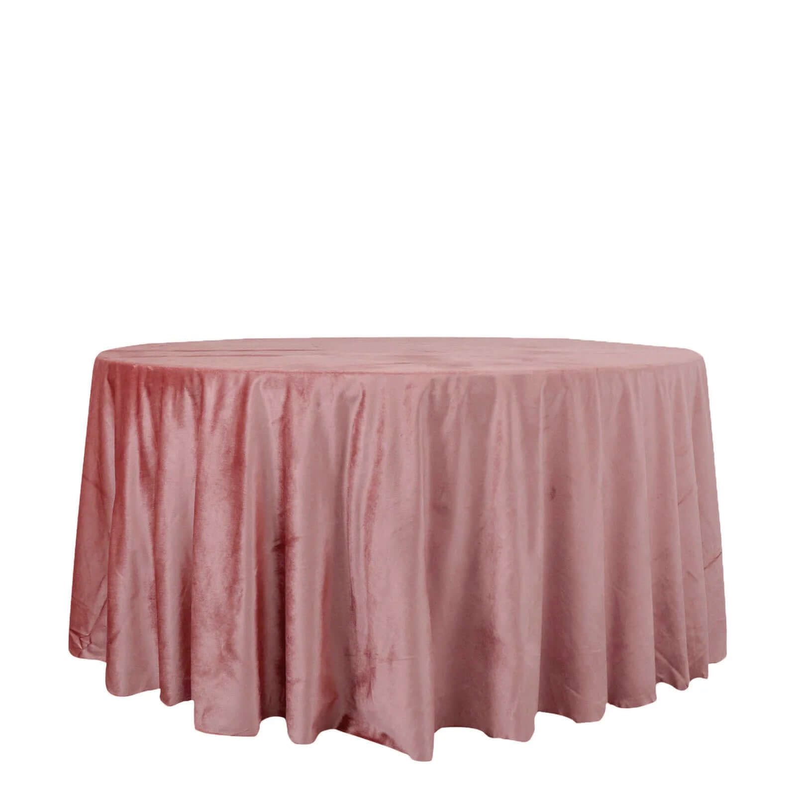 Premium Velvet 120 Round Tablecloth Dusty Rose - Reusable Soft & Seamless Table Cover