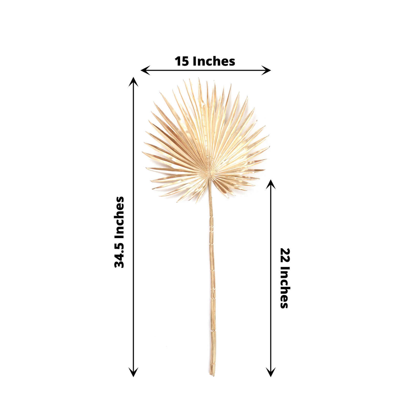 2-Pack Artificial Palm Leaf Stems Metallic Gold - Glam Tropical Faux Plant Vase Filler Floral Backdrop Table Decor 34