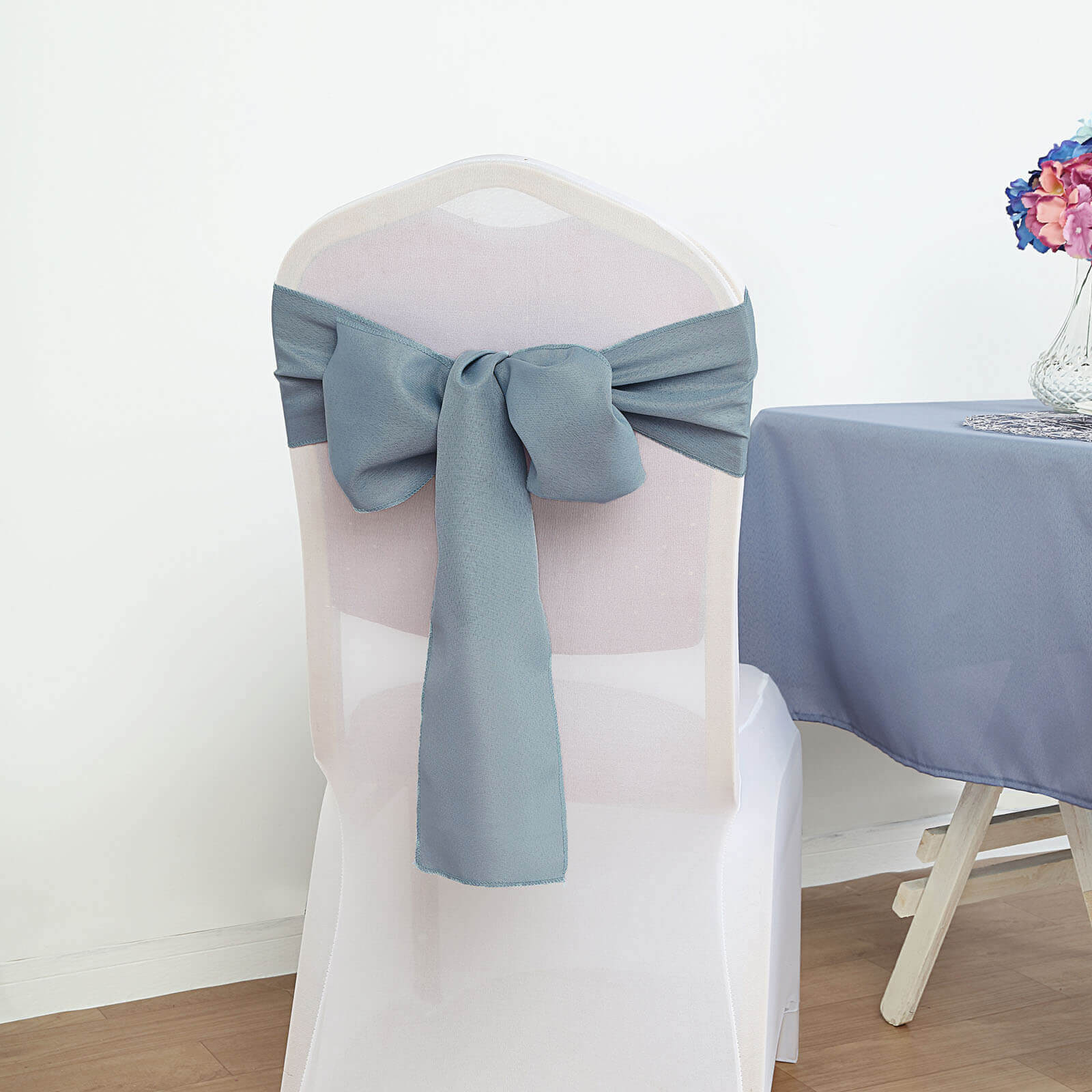 5 Pack Polyester Chair Sashes Dusty Blue 6x108