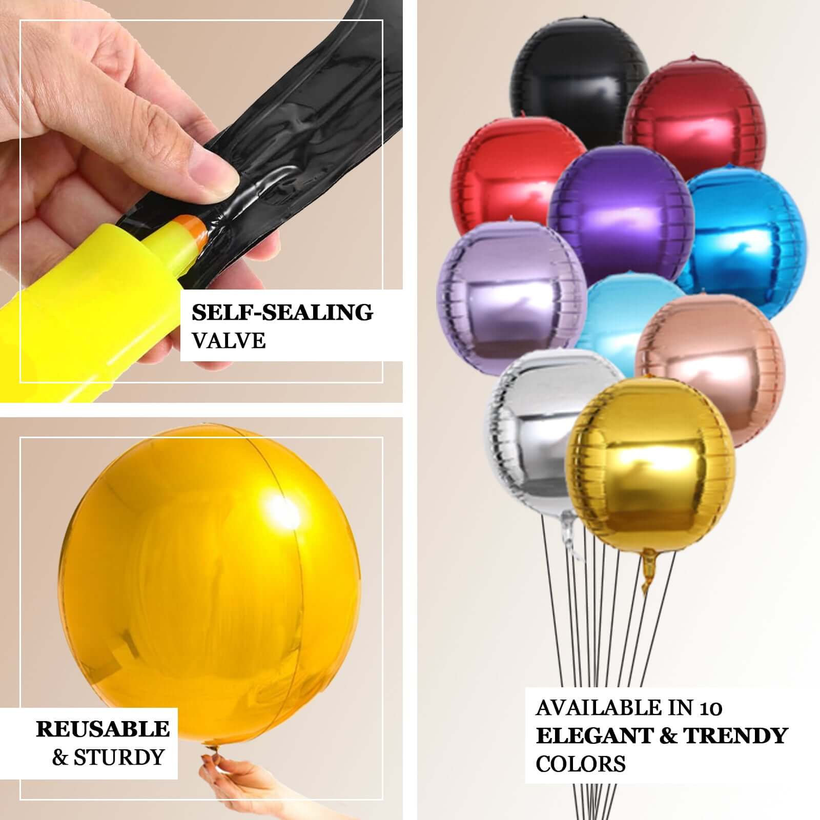 2 Pack 18 4D Shiny Purple Sphere Mylar Foil Helium or Air Balloons