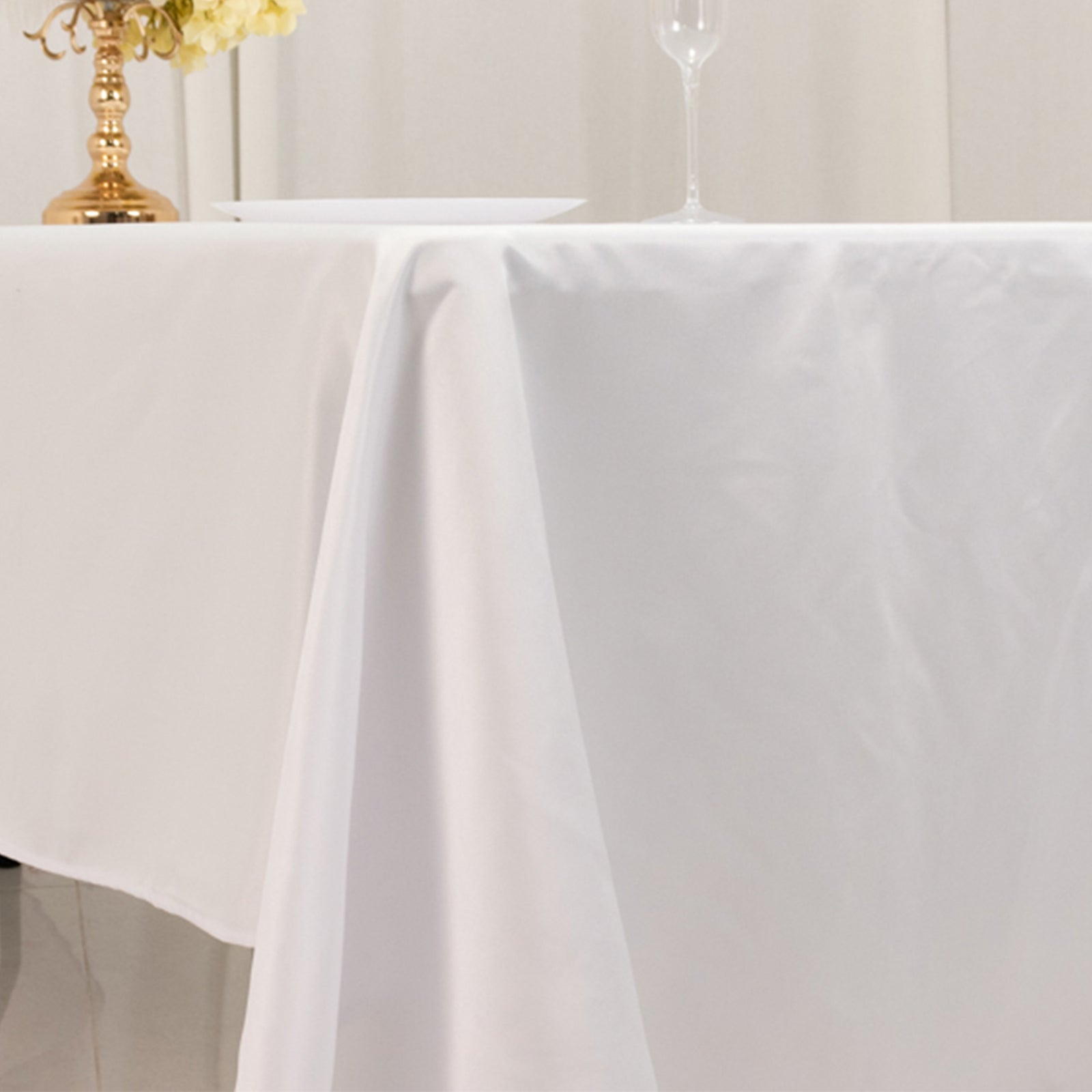 Lamour Satin 60x126 Rectangle Tablecloth White - Soft & Silk-Like Table Cover for Upscale Dining