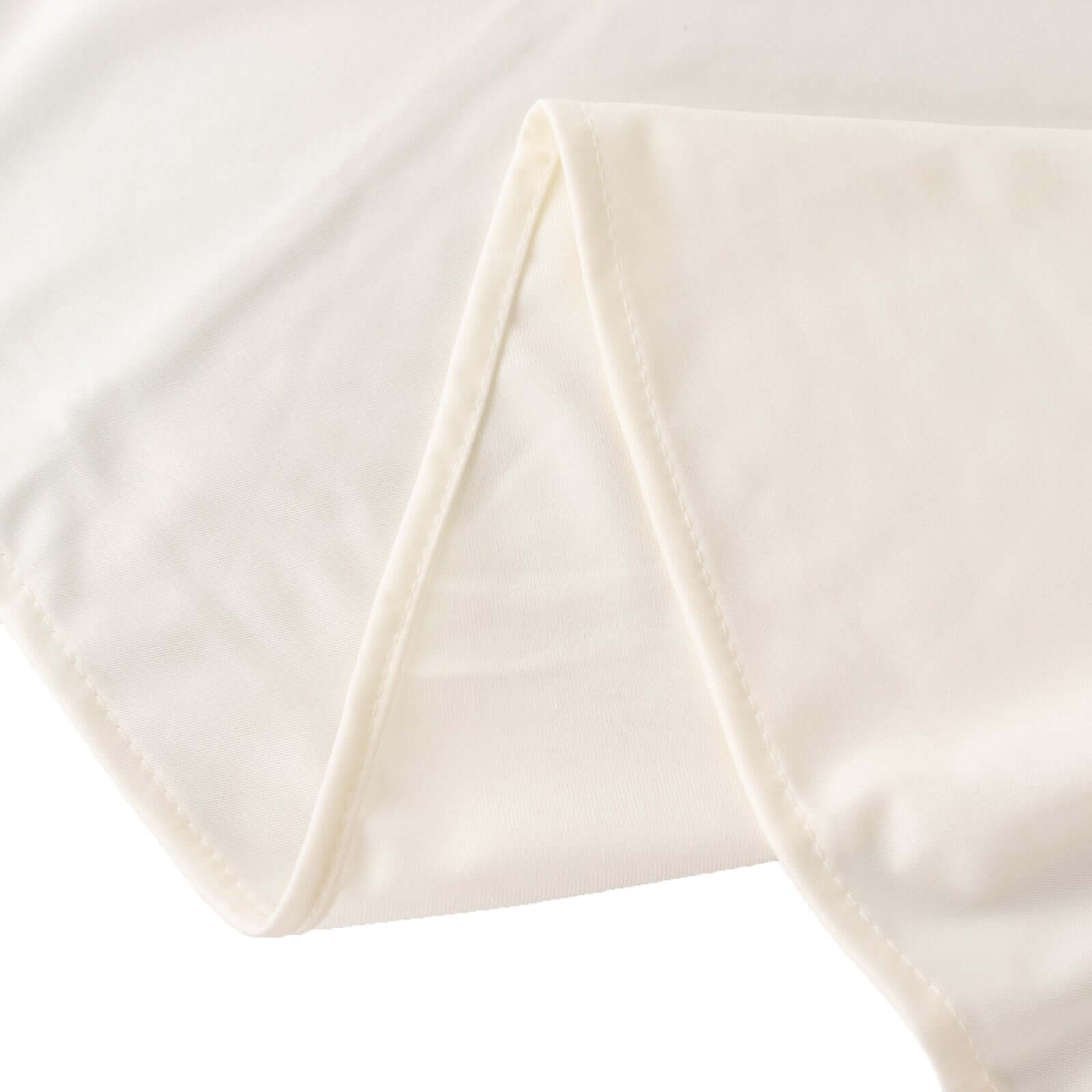 Premium Scuba Round 108 Tablecloth Ivory - Wrinkle Free & Stain Resistant Table Cover