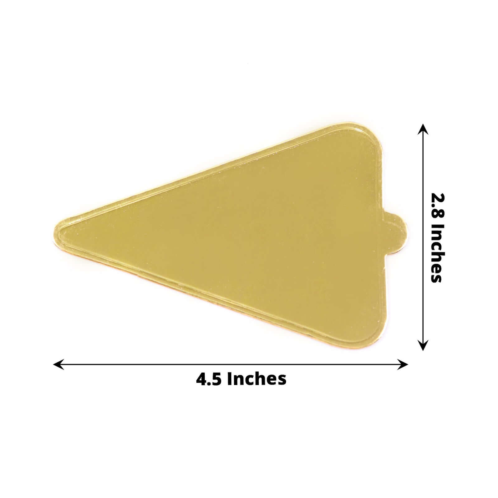 50-Pack Triangle Cake Boards in Gold Cardboard - Grease Proof Mini Paper Trays for Pastries Cupcakes & Dessert Slices 2.8x 4.5