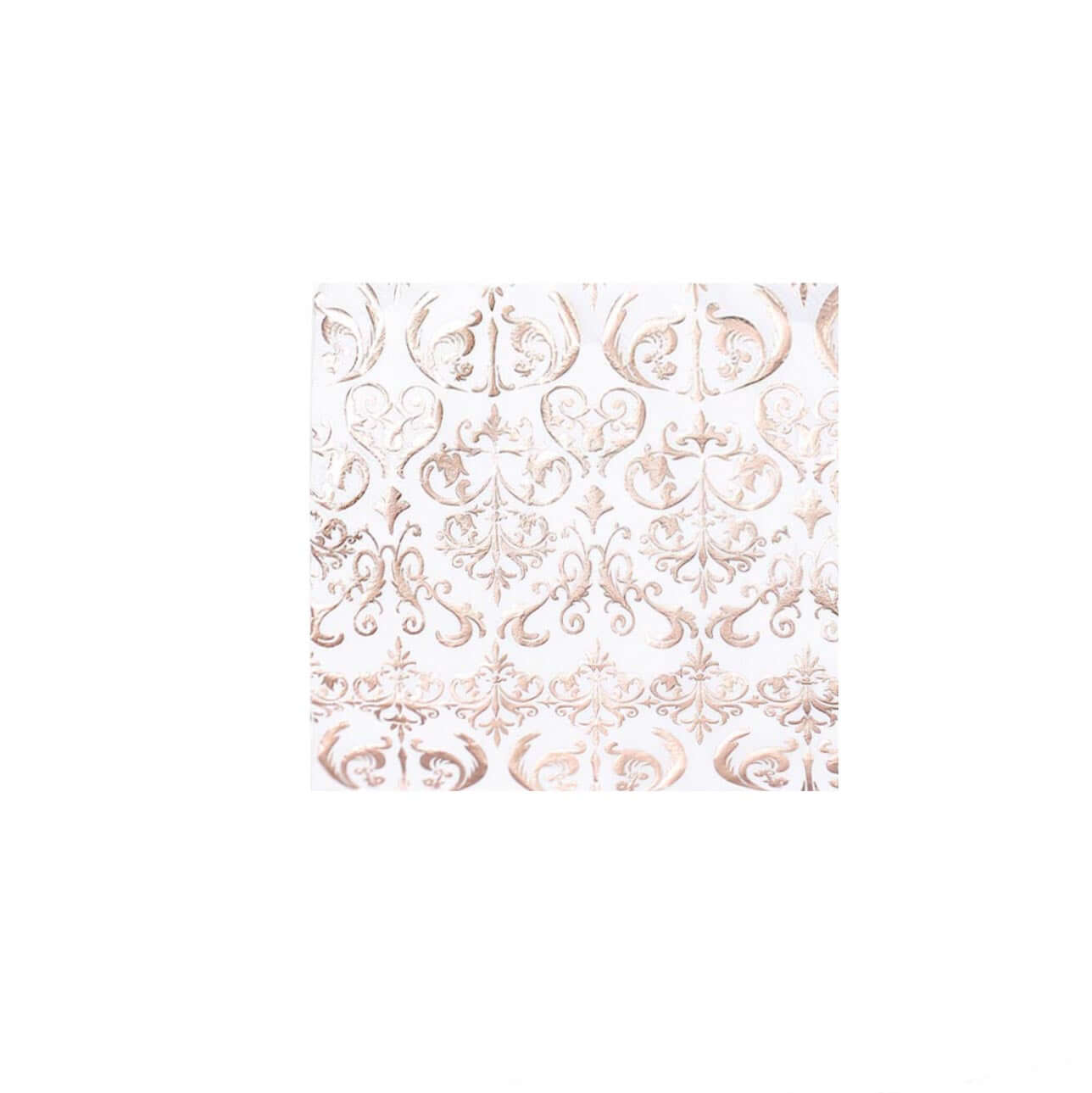 20-Pack Paper Dinner Napkins with Vintage Print Metallic Rose Gold - Disposable 3 Ply Cocktail Napkins for Weddings