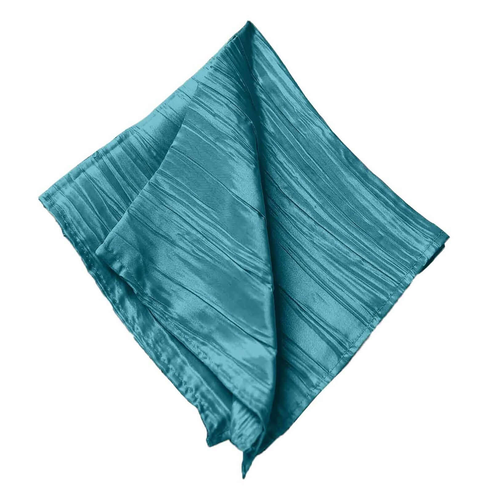 5 Pack Taffeta 20x20 Napkins Peacock Teal - Accordion Crinkle Dinner Napkins