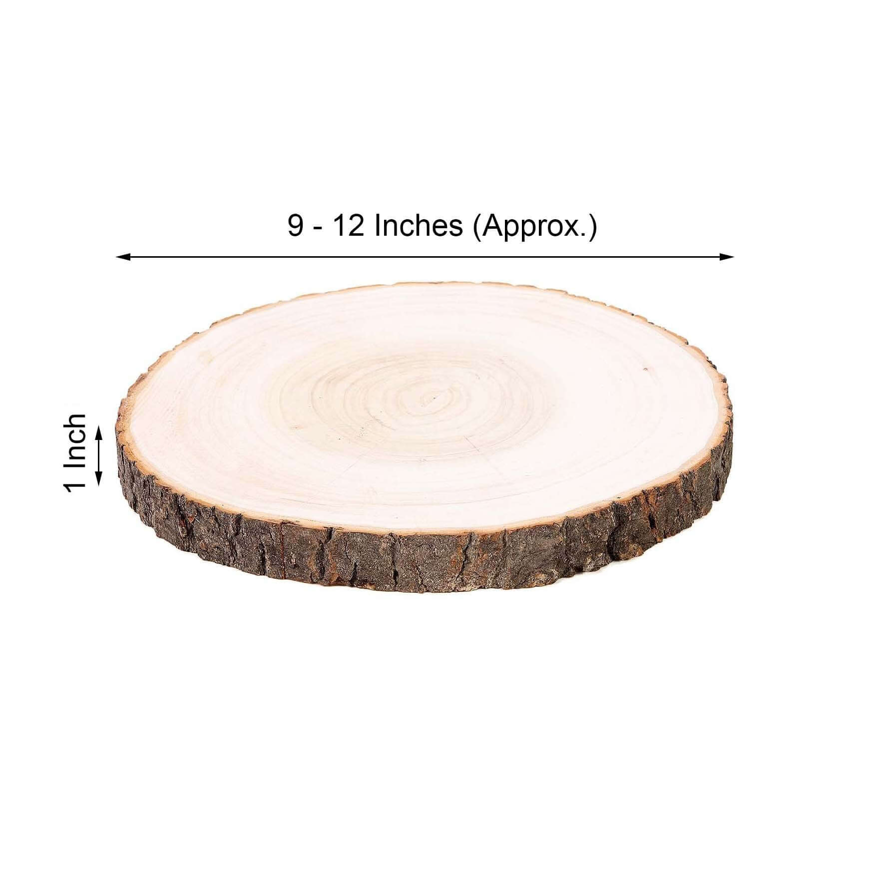 12 Dia Natural Wood Charger Plates With Bark Edge Wood Slice Chargers Rustic Wedding Table Settings