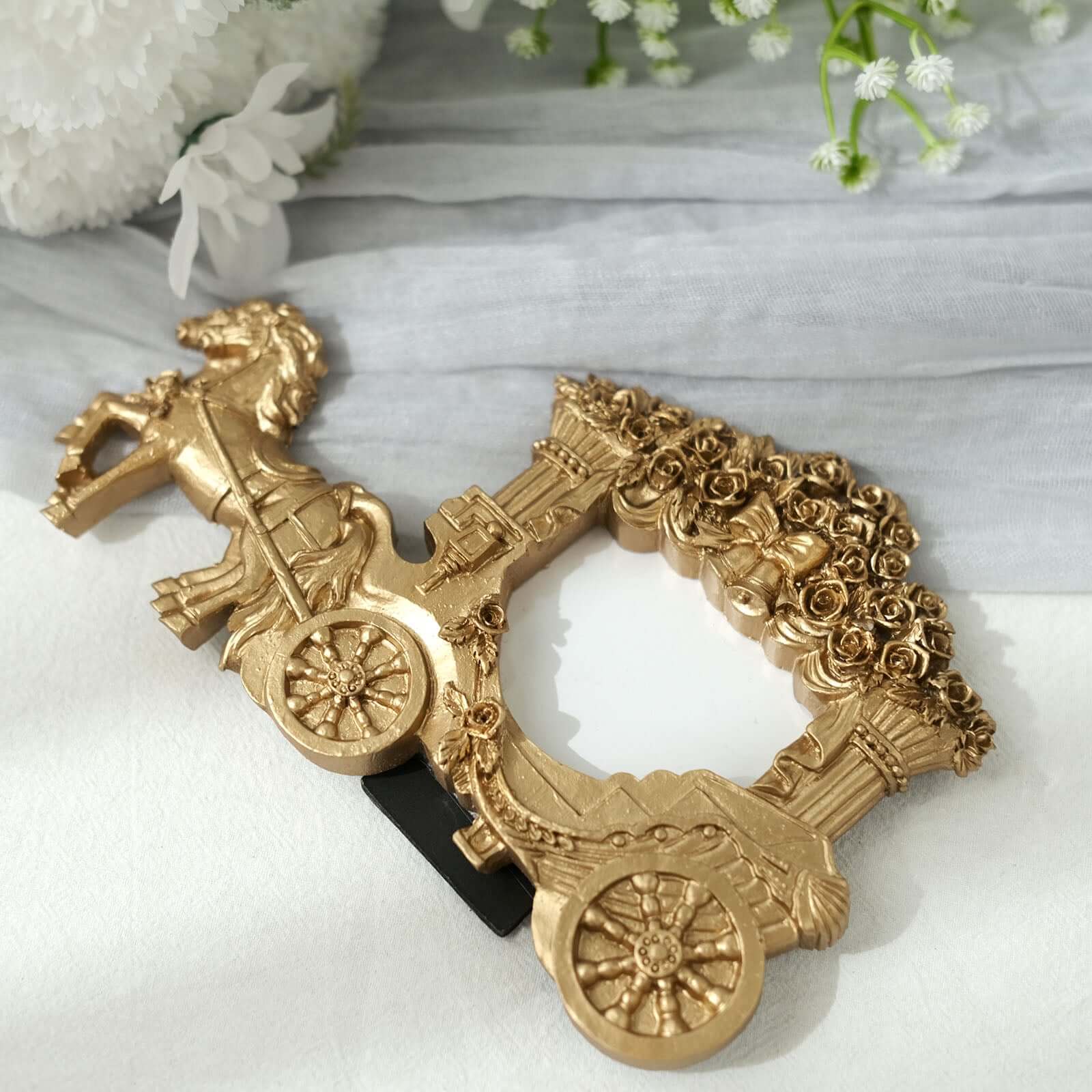 Picture Frame Resin Horse Carriage Design Gold - European Style Place Card Holder & Wedding Party Favor 7