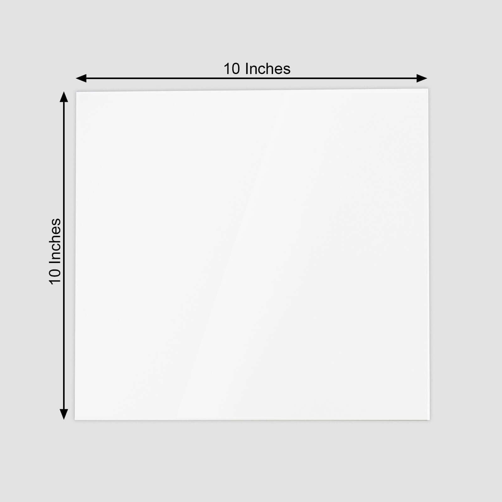 2 Pack 10 Square White Acrylic Plexiglass Sheets, 3mm Thick Top Plates With Protective Film