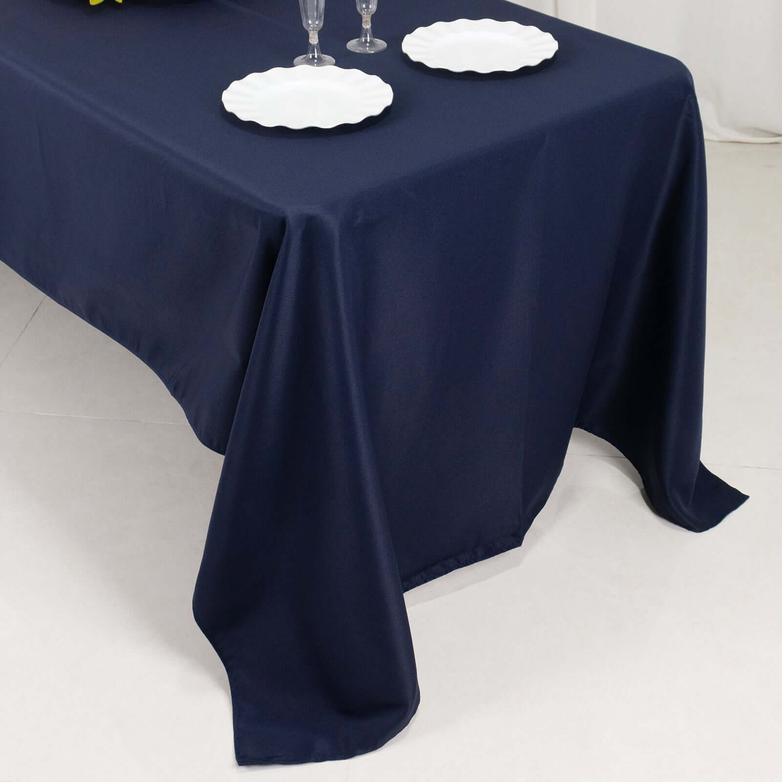 Premium Polyester 60x126 Rectangle Tablecloth Navy Blue - Stain-Resistant 220GSM Finish Table Cover