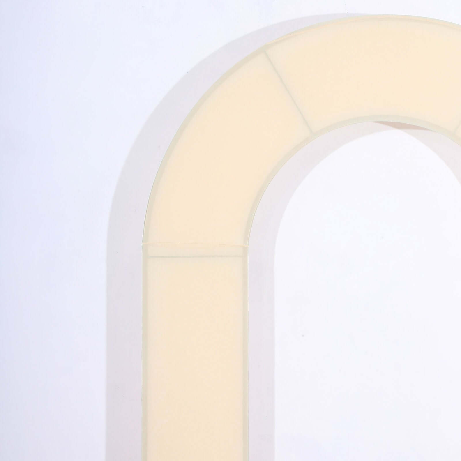 8ft Beige Spandex Fitted Open Arch Wedding Arch Cover, Double-Sided U-Shaped Backdrop Slipcover