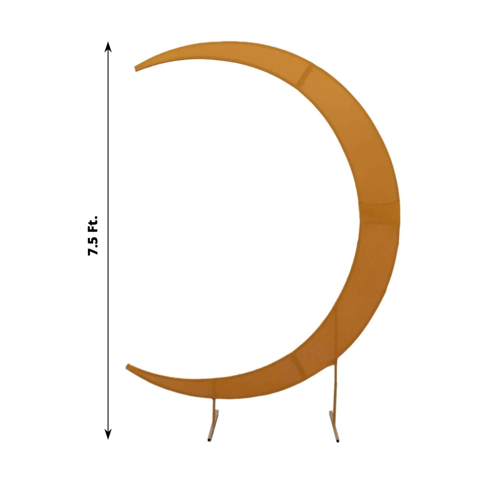 7.5ft Gold Spandex Crescent Moon Wedding Arch Cover, Custom Fitted Chiara Backdrop Stand Cover