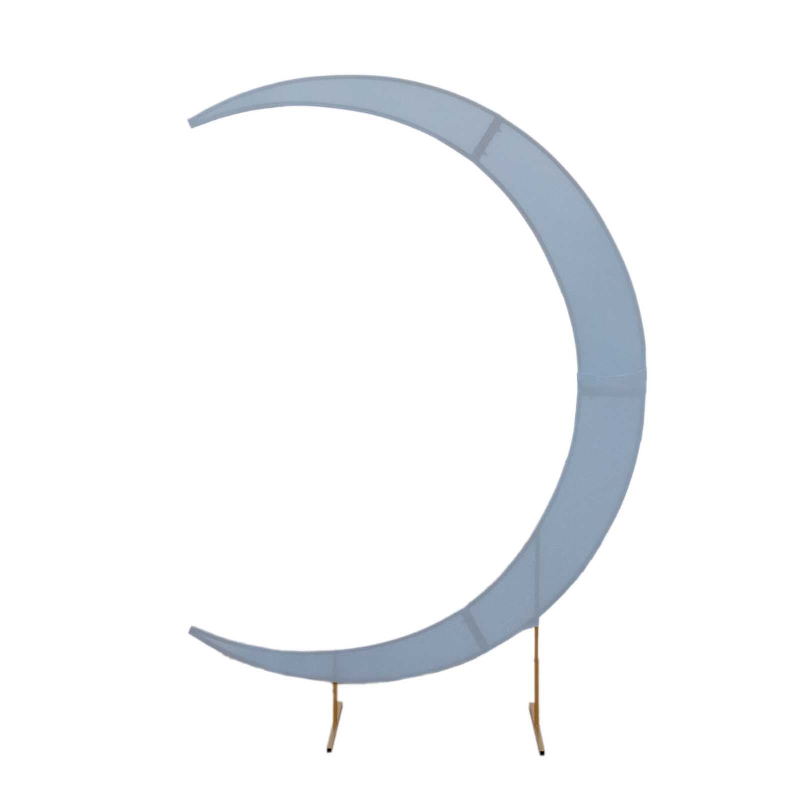 7.5ft Dusty Blue Spandex Crescent Moon Wedding Arch Cover, Custom Fitted Chiara Backdrop Stand Cover