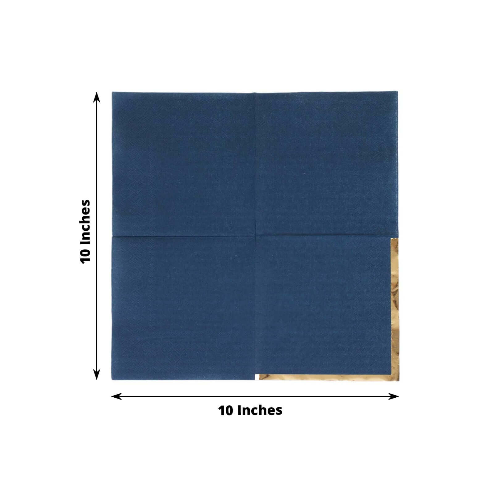 50-Pack Paper Beverage Napkins Navy Blue with Gold Foil Edge - 2 Ply Disposable Soft 18GSM Cocktail Napkins 5x5