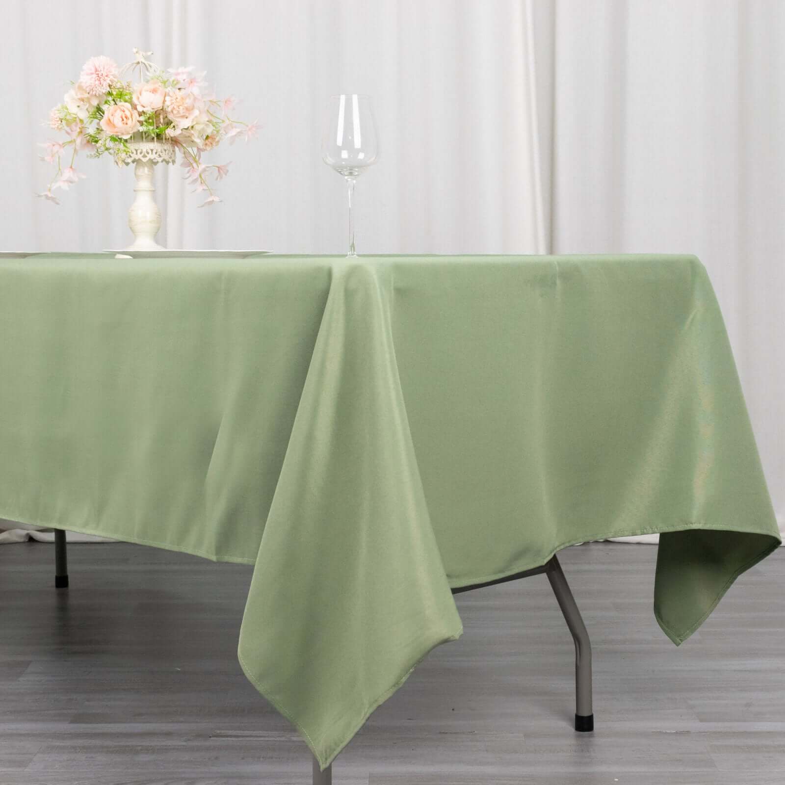 Premium Polyester 60x102 Rectangle Tablecloth Dusty Sage Green - Durable 220GSM Wrinkle-Resistant Table Cover