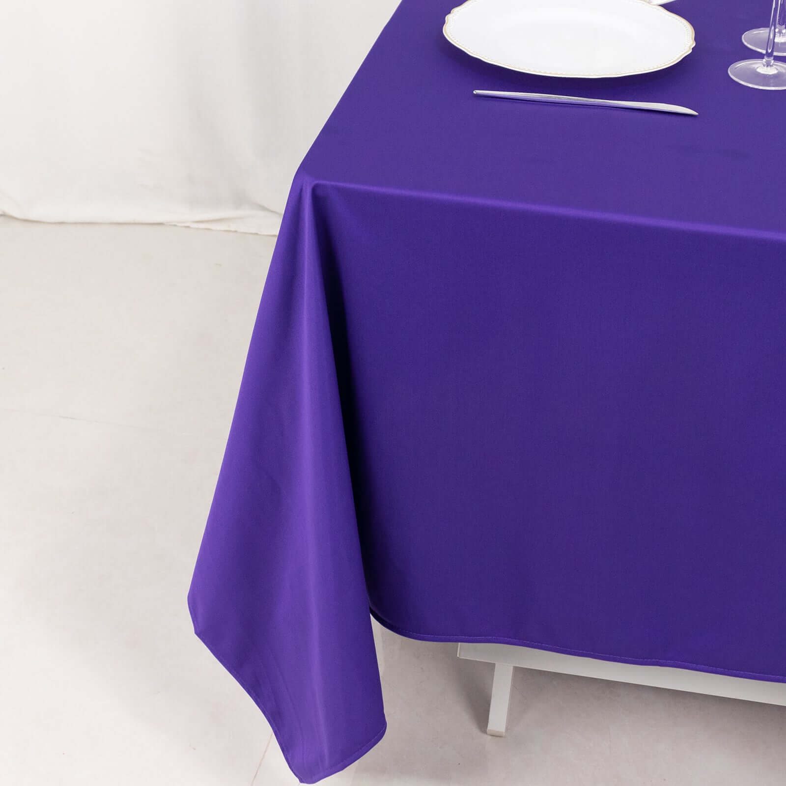 Premium Scuba Square 70x70 Tablecloth Purple - Wrinkle Free & Stain Resistant Table Cover