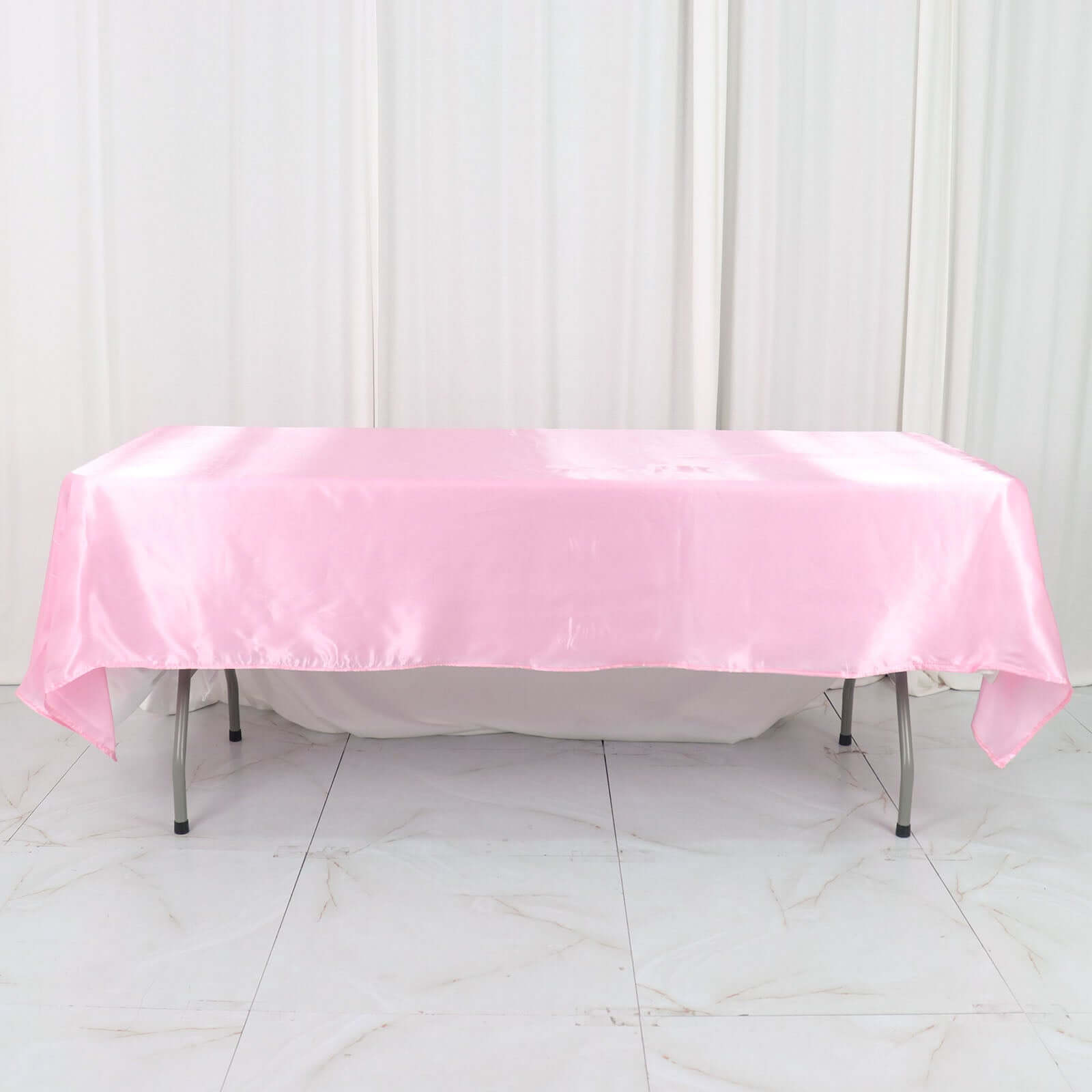 Satin Rectangular 60x102 Tablecloth Pink - Smooth and Lustrous Table Cover