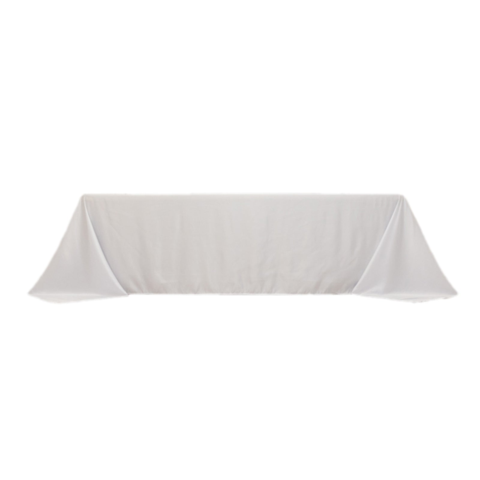 Lamour Satin 90x156 Rectangle Tablecloth White - Luxurious, Soft Seamless Table Cover for Stylish Settings