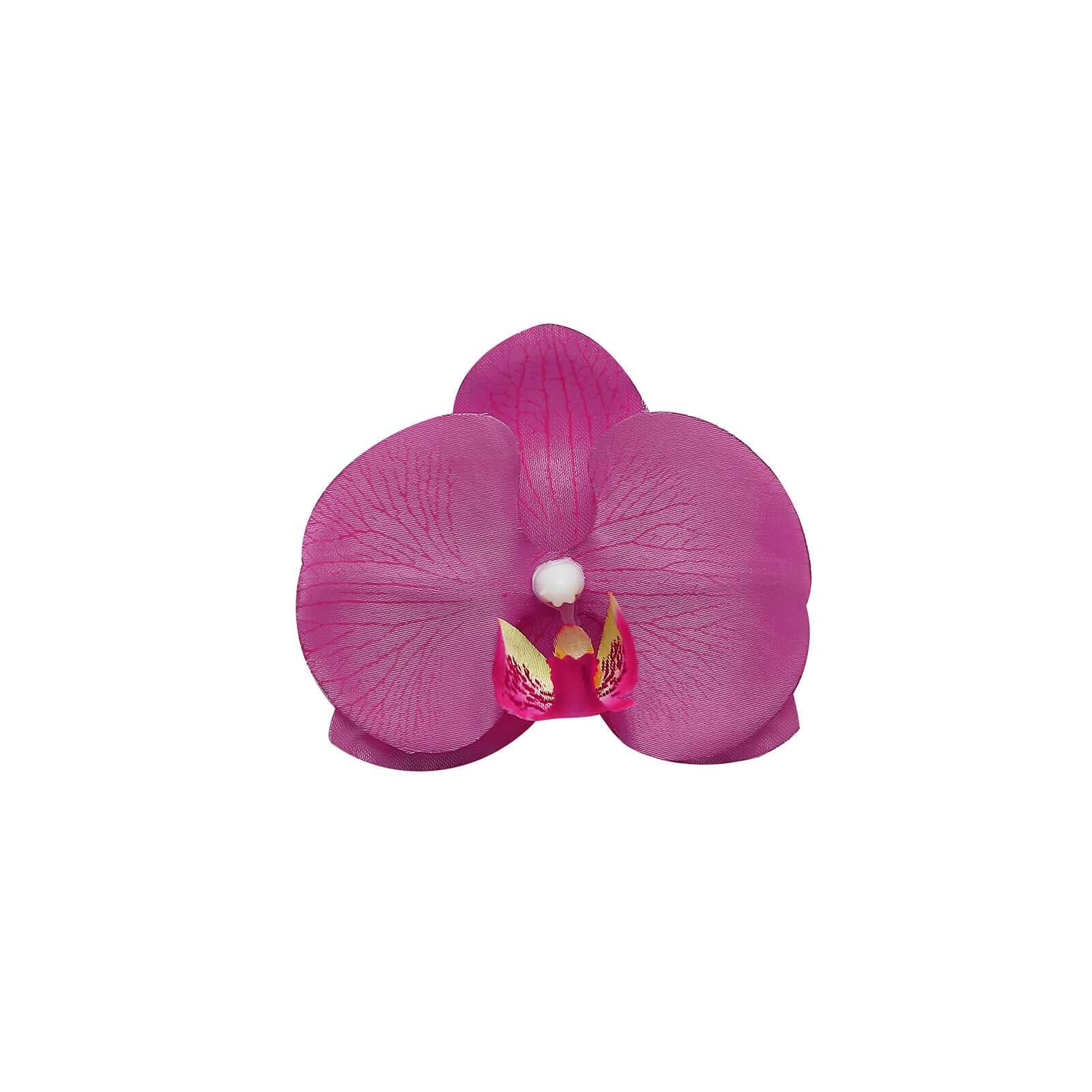 20 Silk Artificial Orchids Flower Heads Fuchsia - Versatile Floral Accents for DIY Floral Arrangements Corsages & Event Decor 4