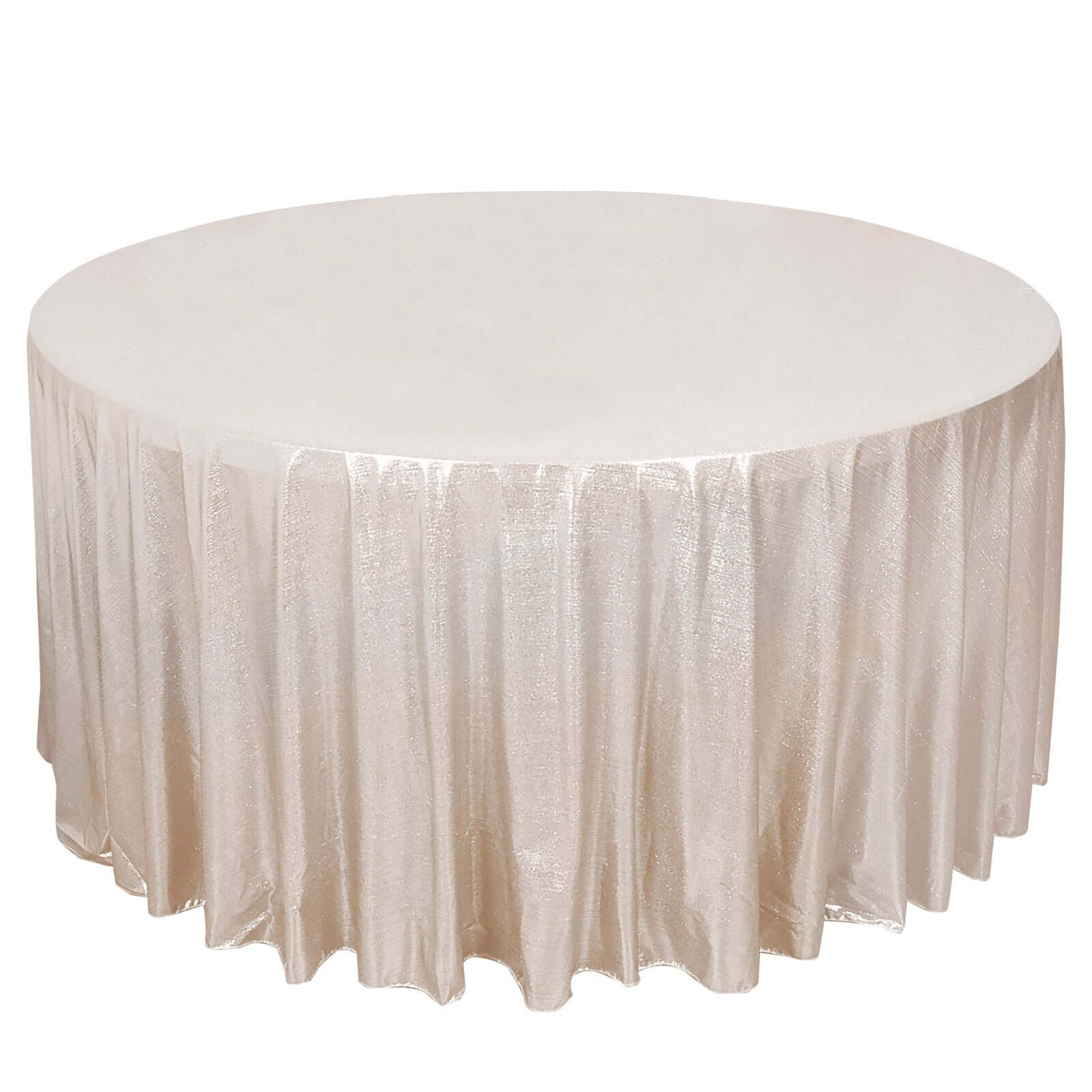 Sequin Dots Polyester Round 120 Tablecloth Beige - Wrinkle Free & Sparkling Table Cover