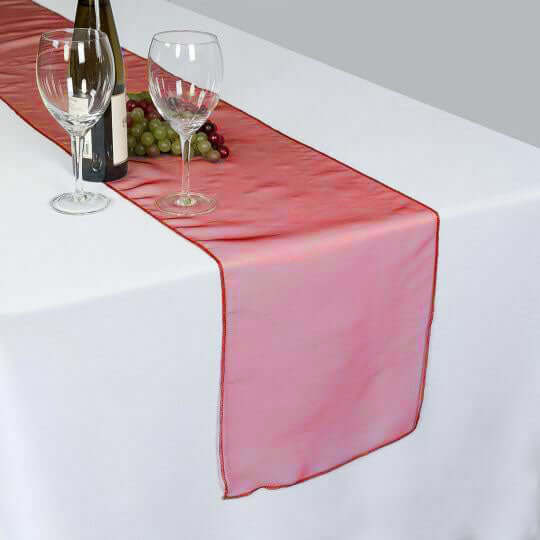 10 Pack Sheer Organza 14x108 Table Runners Terracotta - Soft and Lightweight Table Accent