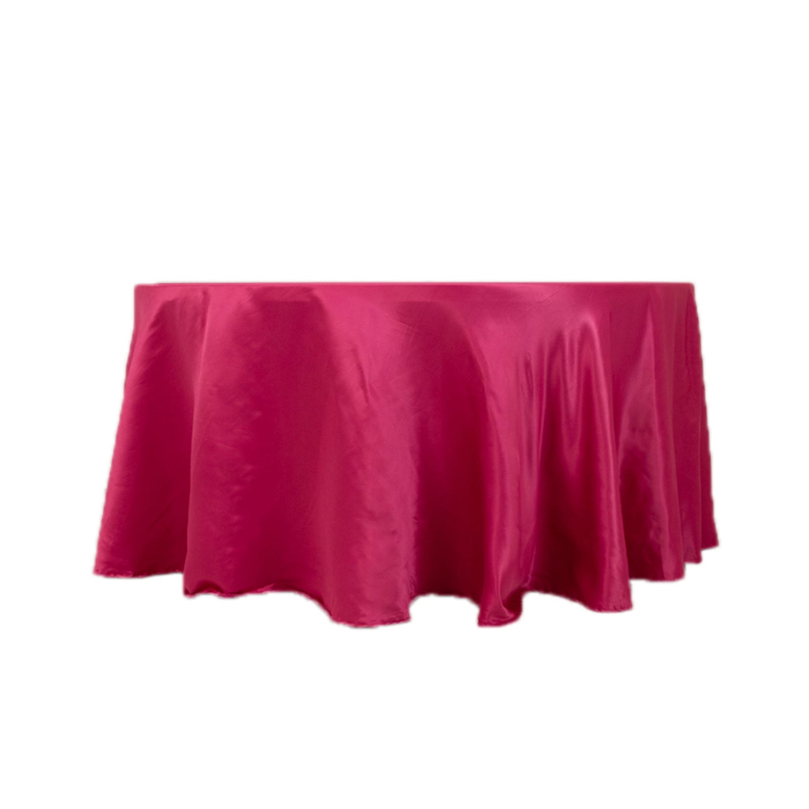Lamour Satin 120 Round Tablecloth Fuchsia - Seamless Table Cover with Soft Tempered Sheen