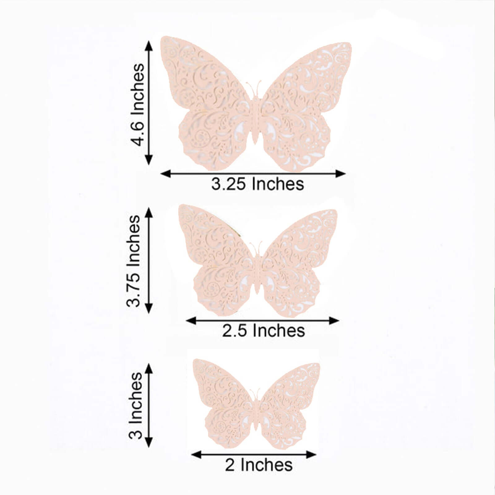 12-Pack 3D Butterfly Wall Decals, DIY Removable Mural Stickers Blush Cake Decorations Eye-Catching Design