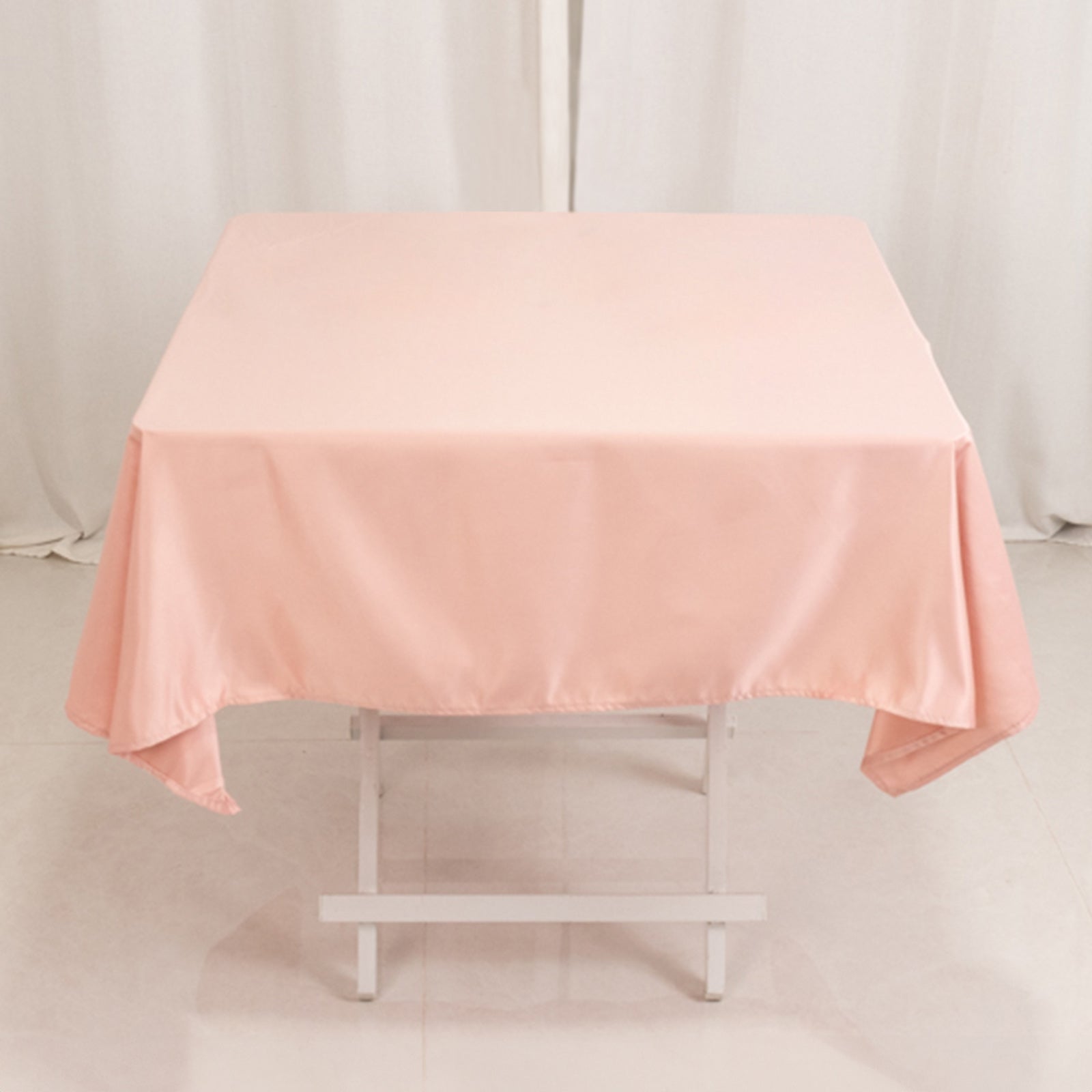 Lamour Satin 54x54 Square Tablecloth Dusty Rose - Durable & Silk-Like Table Cover