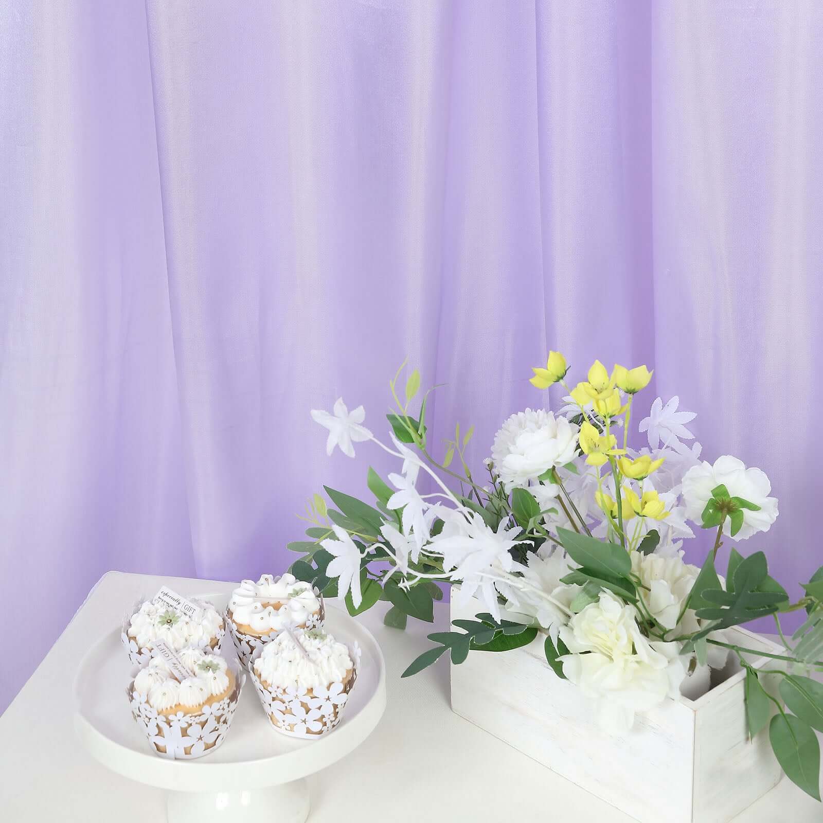 8ftx10ft Lavender Lilac Satin Event Curtain Drapes, Backdrop Event Panel