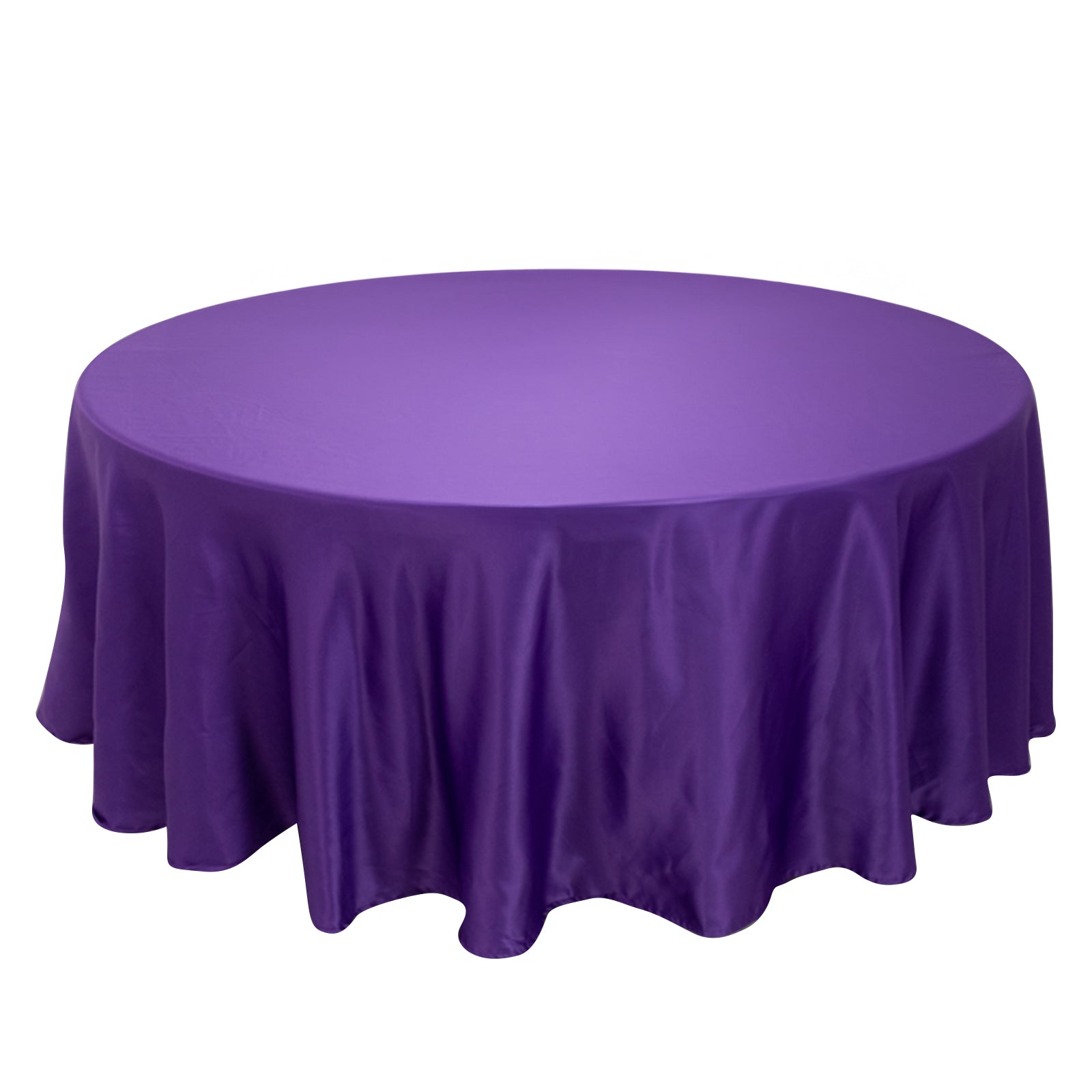 Lamour Satin 108 Round Tablecloth Purple - Durable & Silk-Like Table Cover