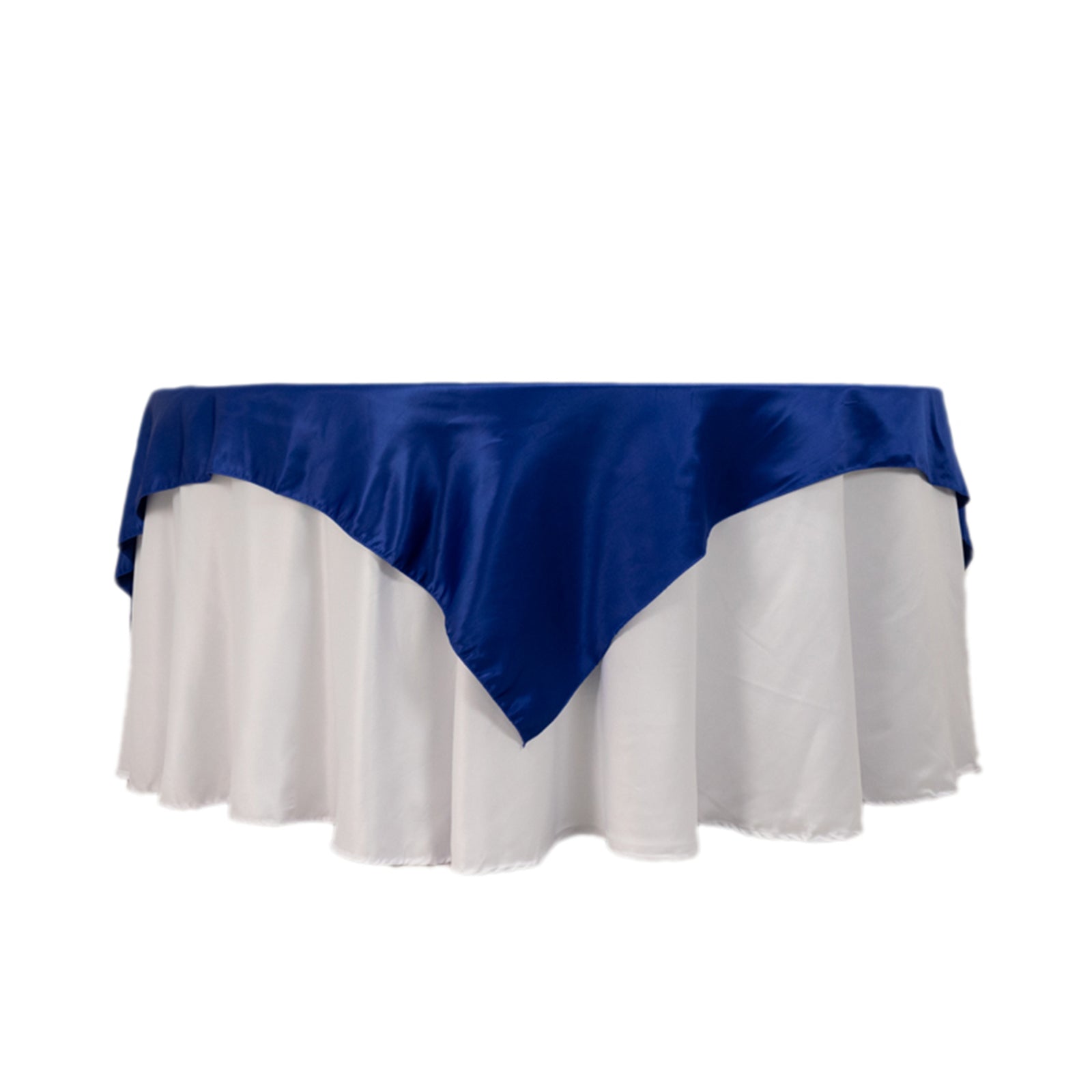 Lamour Satin 72x72 Table Overlay Square Tablecloth Royal Blue - Smooth Finish Table Topper