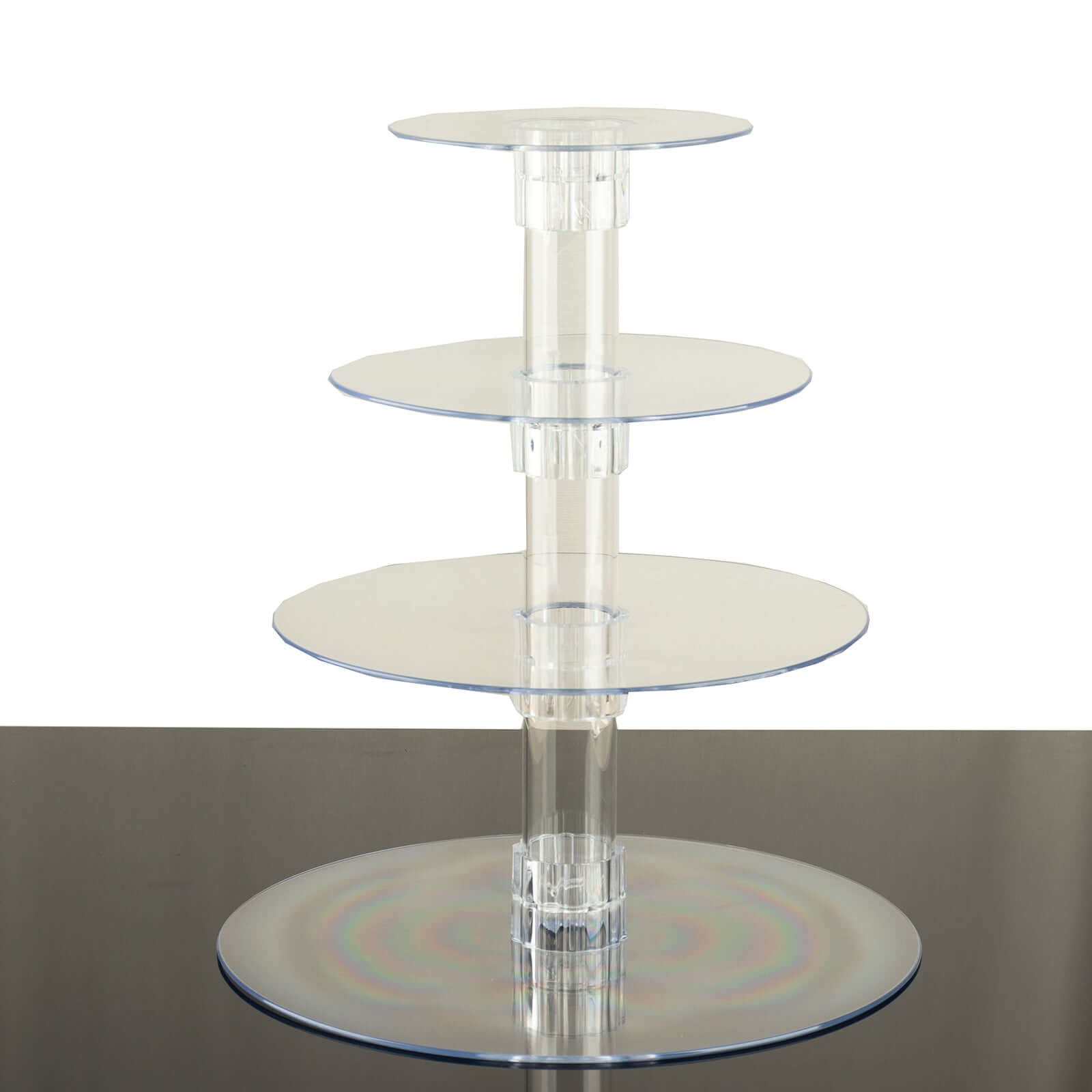 4-Tier Acrylic Round Cupcake Stand Clear - Heavy Duty Easy To Assemble Dessert Tower Holder Pastry Display with Film Sheets for Modern Minimalist Buffet Party Tables 14