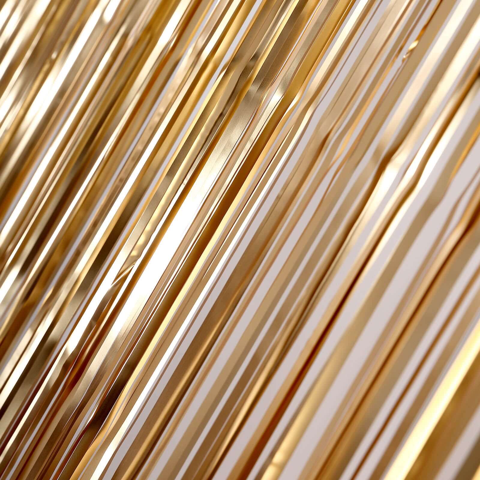 8ft Matte Gold Metallic Tinsel Foil Fringe Doorway Curtain Party Backdrop