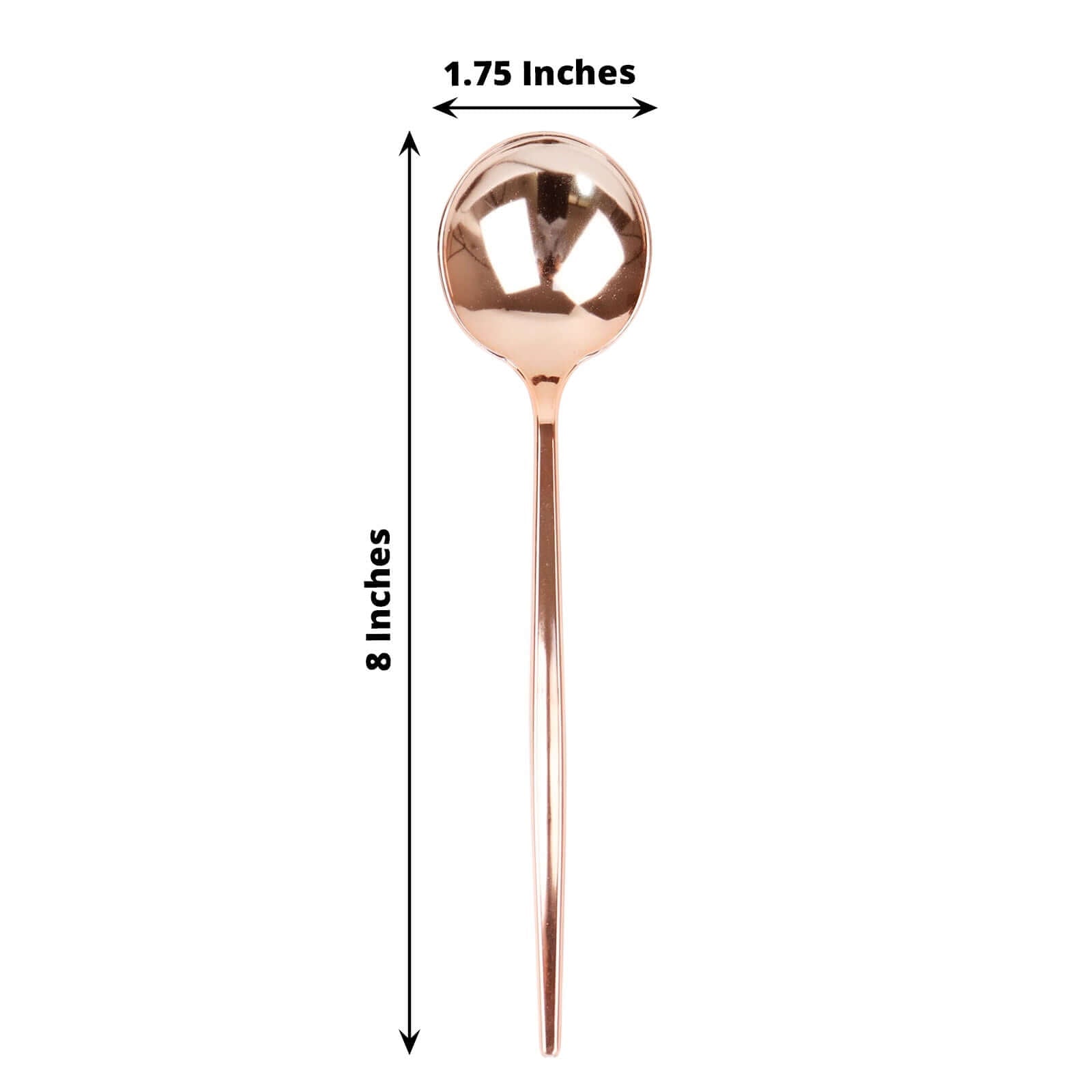 24-Pack Plastic Spoons Glossy Rose Gold - Premium Heavy Duty Disposable Silverware 8